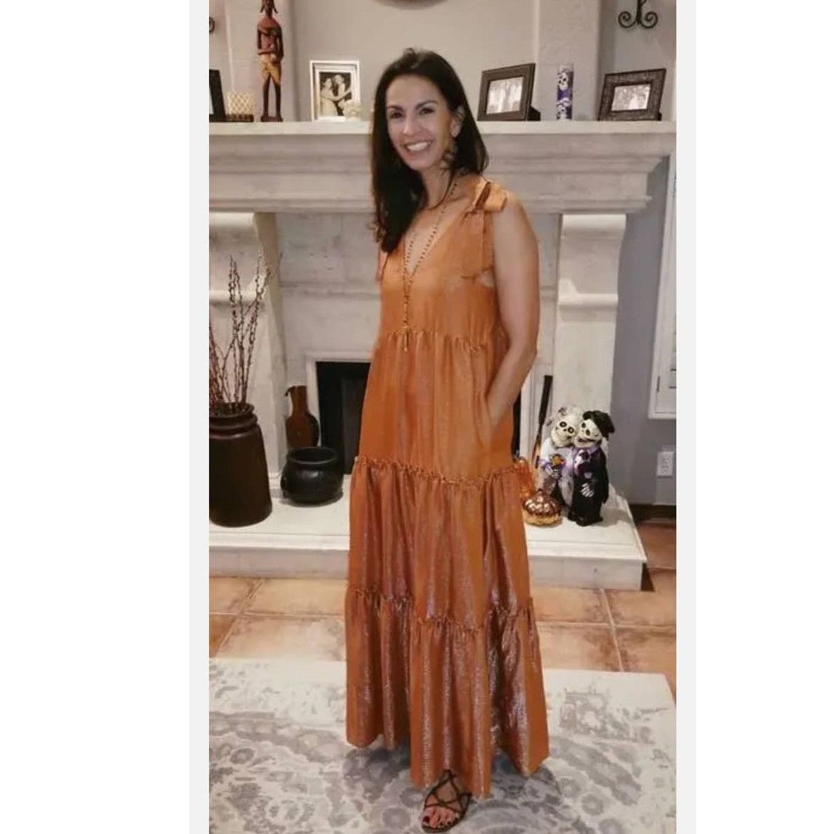 Anthropologie New Anthropologie Maeve Soraya Shimmer Tiered Maxi Dress Size S / US 4 / IT 40 - 1 Thumbnail