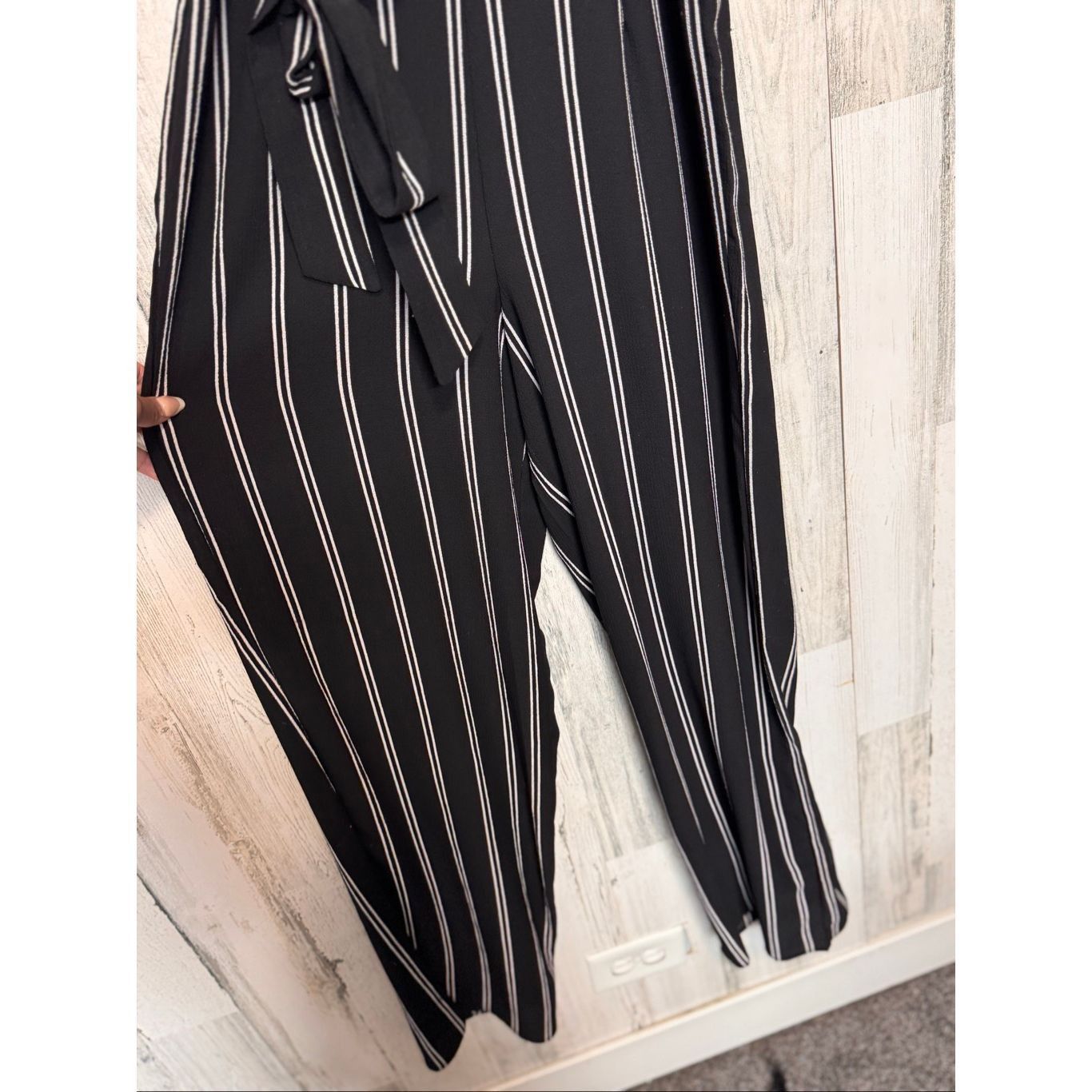 Other Crystal Doll Black White Striped Jumpsuit Size 7 – Belted Wi Size 28" / US 6 / IT 42 - 5 Thumbnail