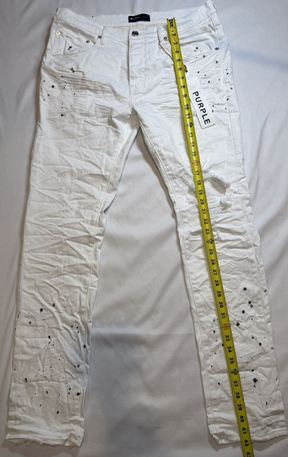 Purple Paint Splatter P001 Slim Fit Low Rise Slim Leg Denim Jeans Size US 36 / EU 52 - 23 Thumbnail