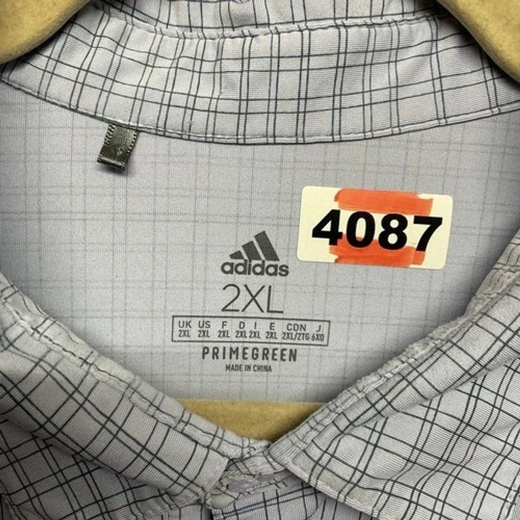 Adidas NWOT Adidas Grid Check Plaid Short Sleeve Polo Shirt Men 2XL Size US XXL / EU 58 / 5 - 2 Thumbnail