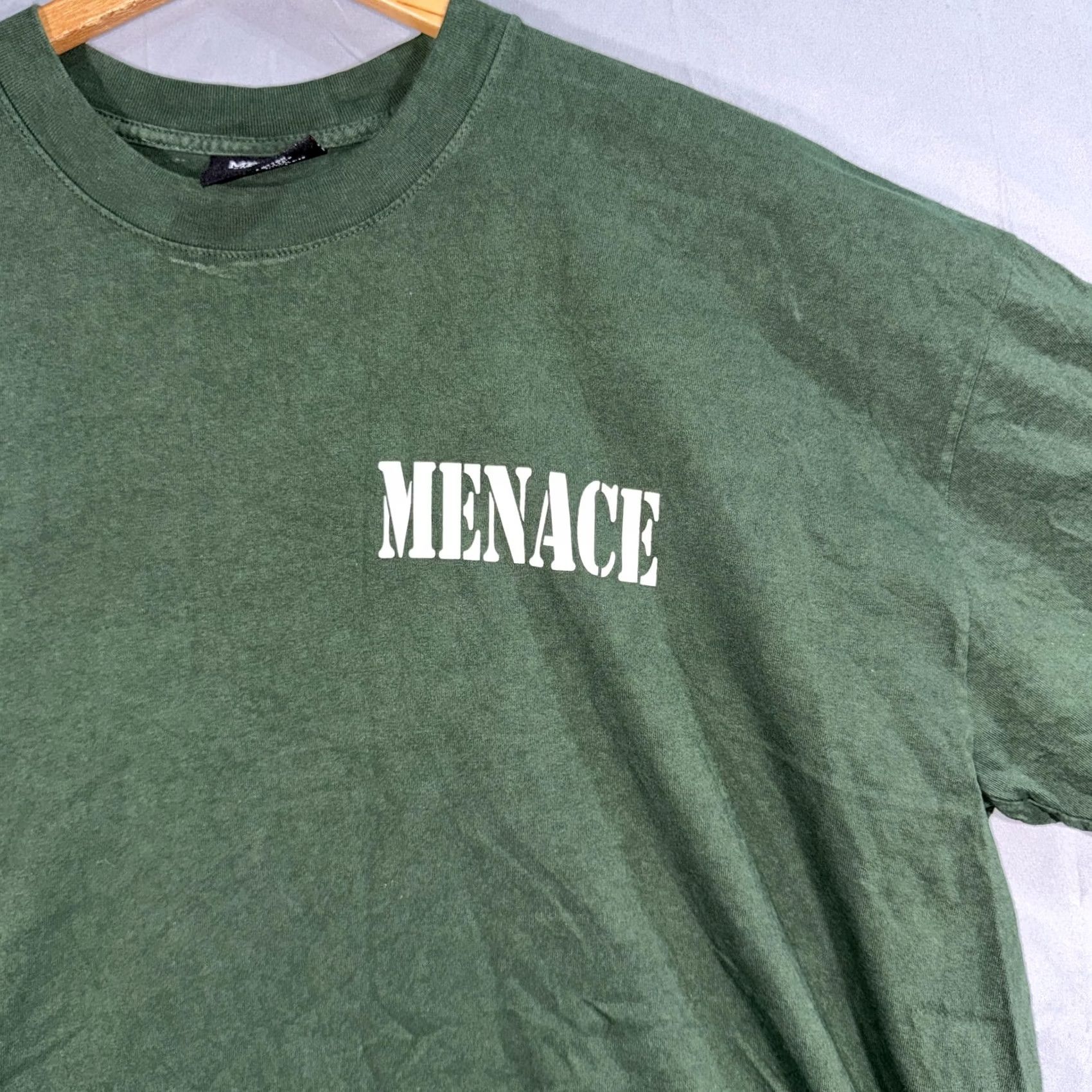 Vintage Menace Shirt Mens 2XL Green Logo Graphic Tee Made Los Angeles Streetwear Size US XXL / EU 58 / 5 - 5 Thumbnail
