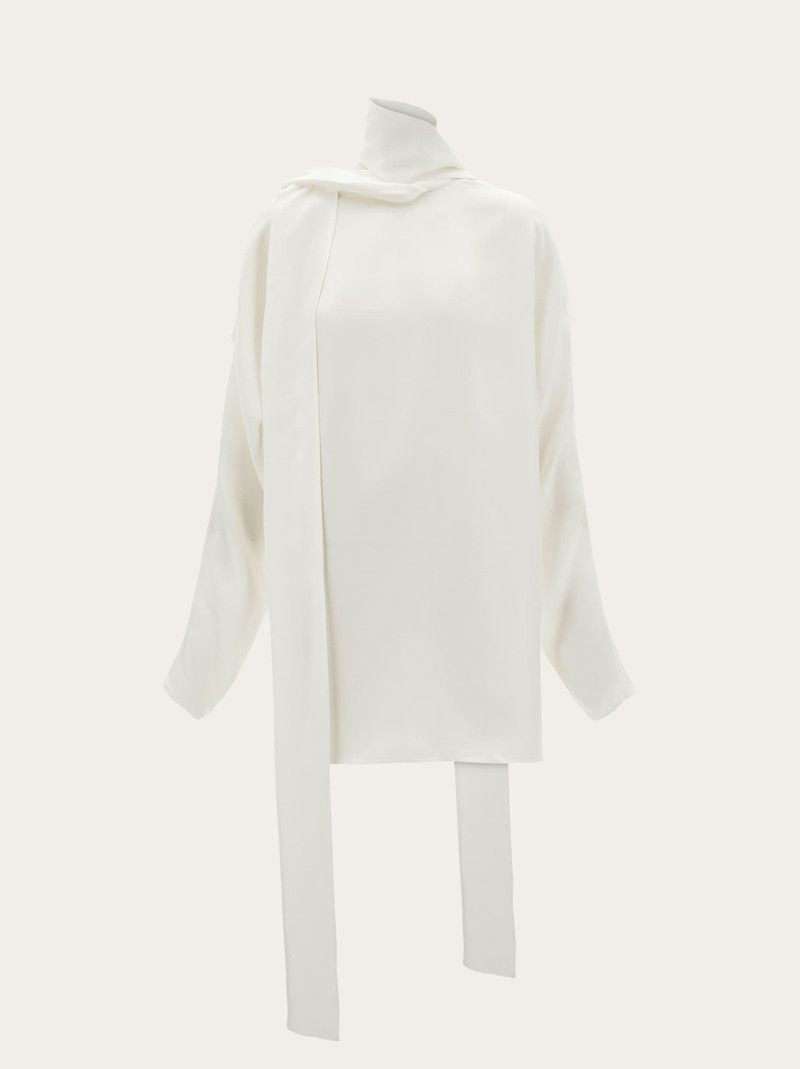 Salvatore Ferragamo o1s1rm0426 Kimono Style Mini Dress in White Size S / US 4 / IT 40 - 1 Thumbnail