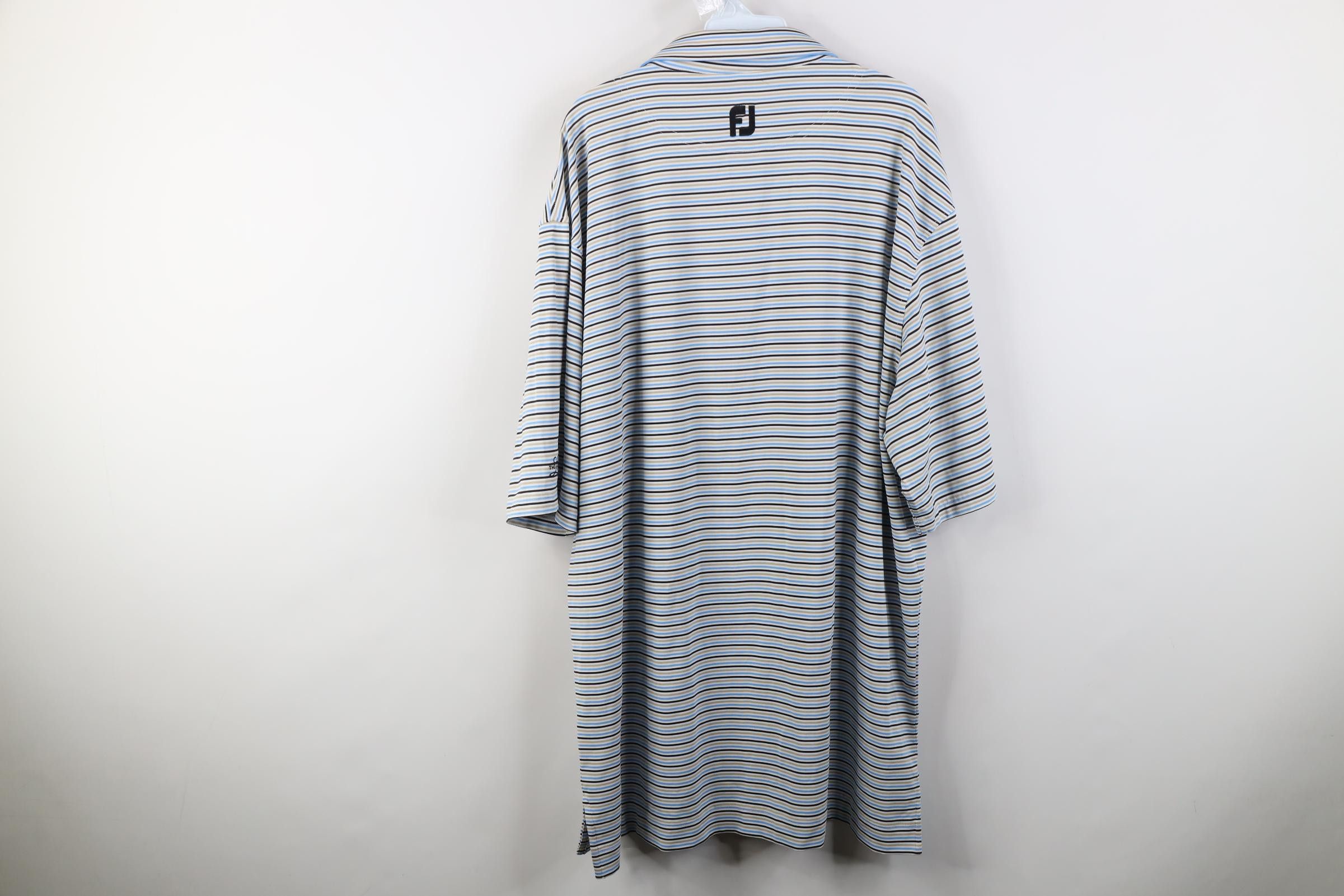 Footjoy FootJoy Embroidered Logo Striped Stretch Golf Polo Shirt Size US XXL / EU 58 / 5 - 10 Thumbnail