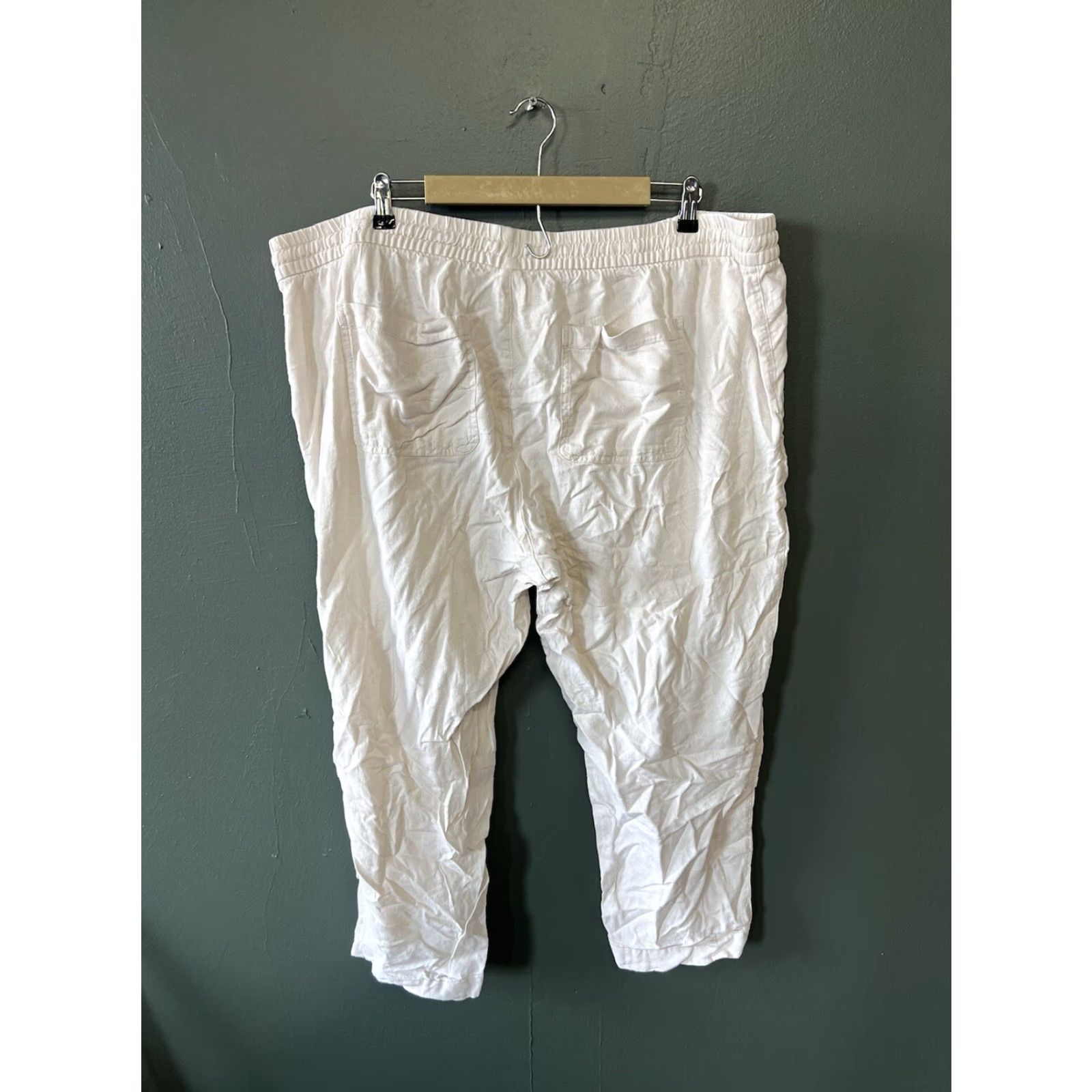 Old Navy Old Navy Womens Ivory Linen Cropped Pants 2XL - Cropped Linen Pants Size 2XL Ivory Womens Pants Size 40" / US 18 - 2 Thumbnail