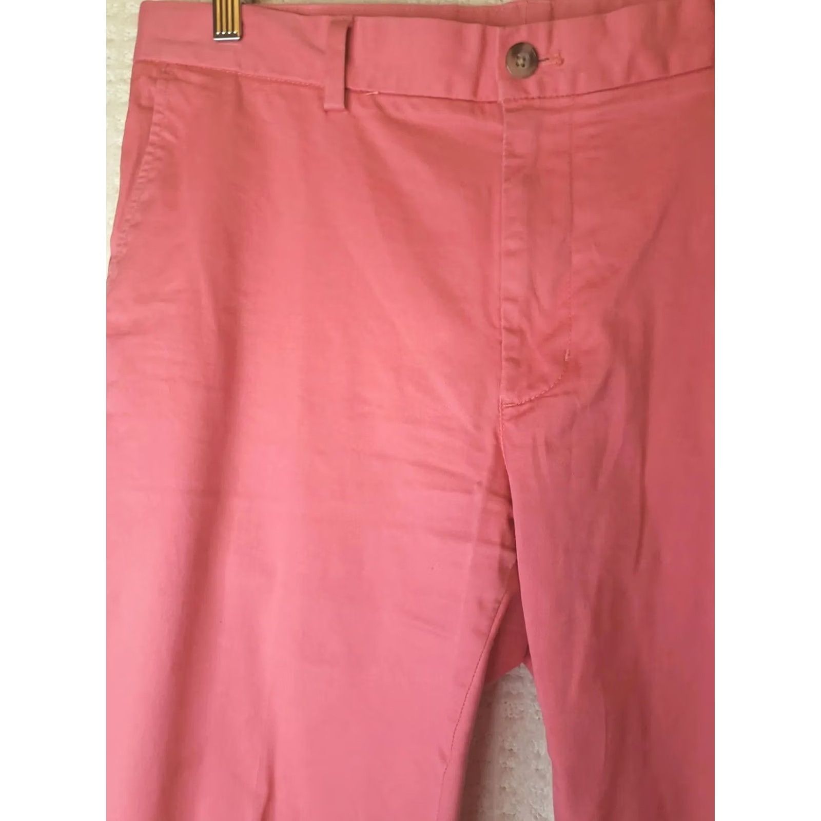 Vineyard Vines VINEYARD VINES Breaker Pants Mens 34x30 Pink Slim Fit Flat Front Stretch Chino Modern Classic Size US 34 / EU 50 - 3 Thumbnail