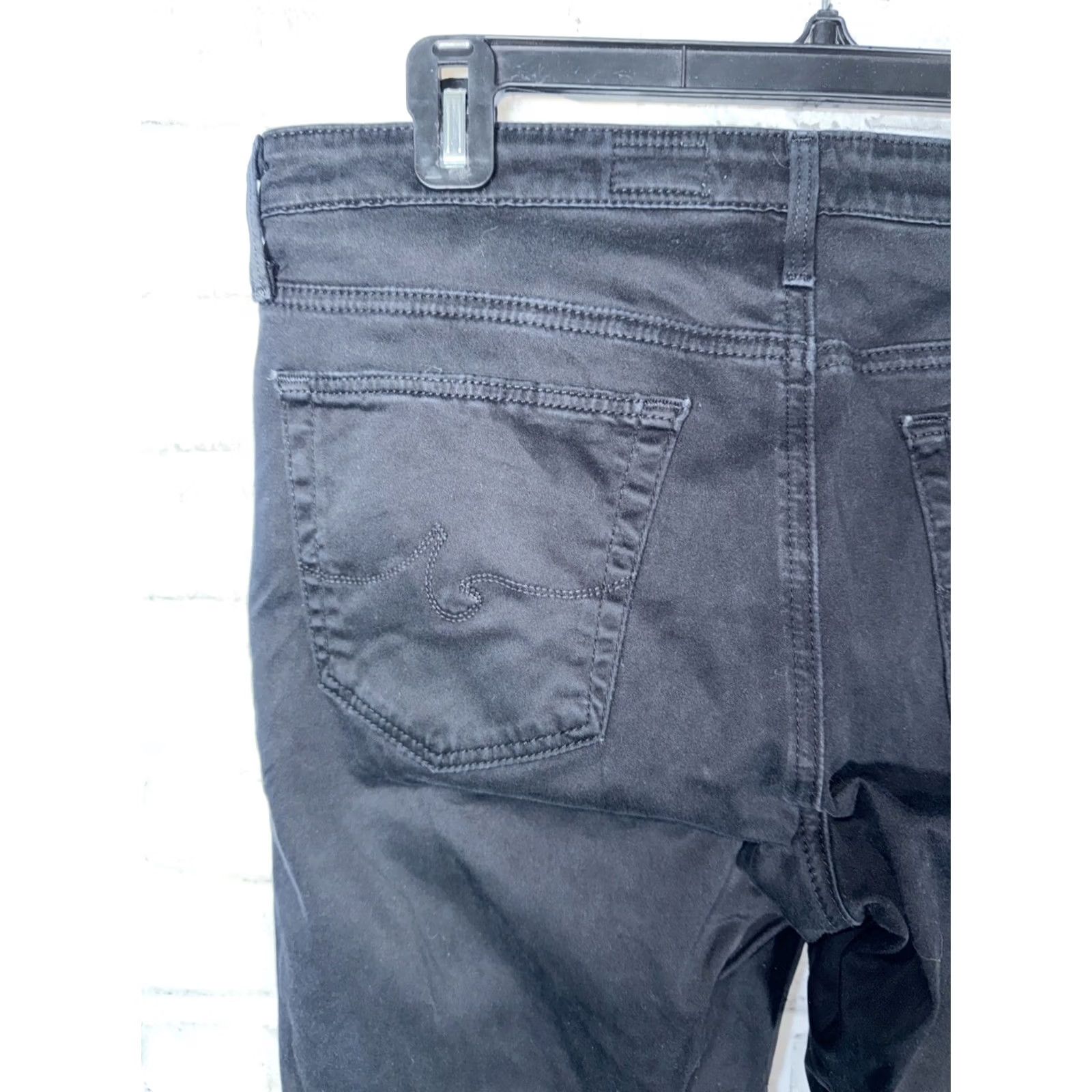 Denime AG Adriano Goldschmied Jeans Womens 30r Black Denim The Stevie Slim Straight USA Jeans 5-Pocket Ankle Womens Size 30" / US 8 / IT 44 - 6 Thumbnail