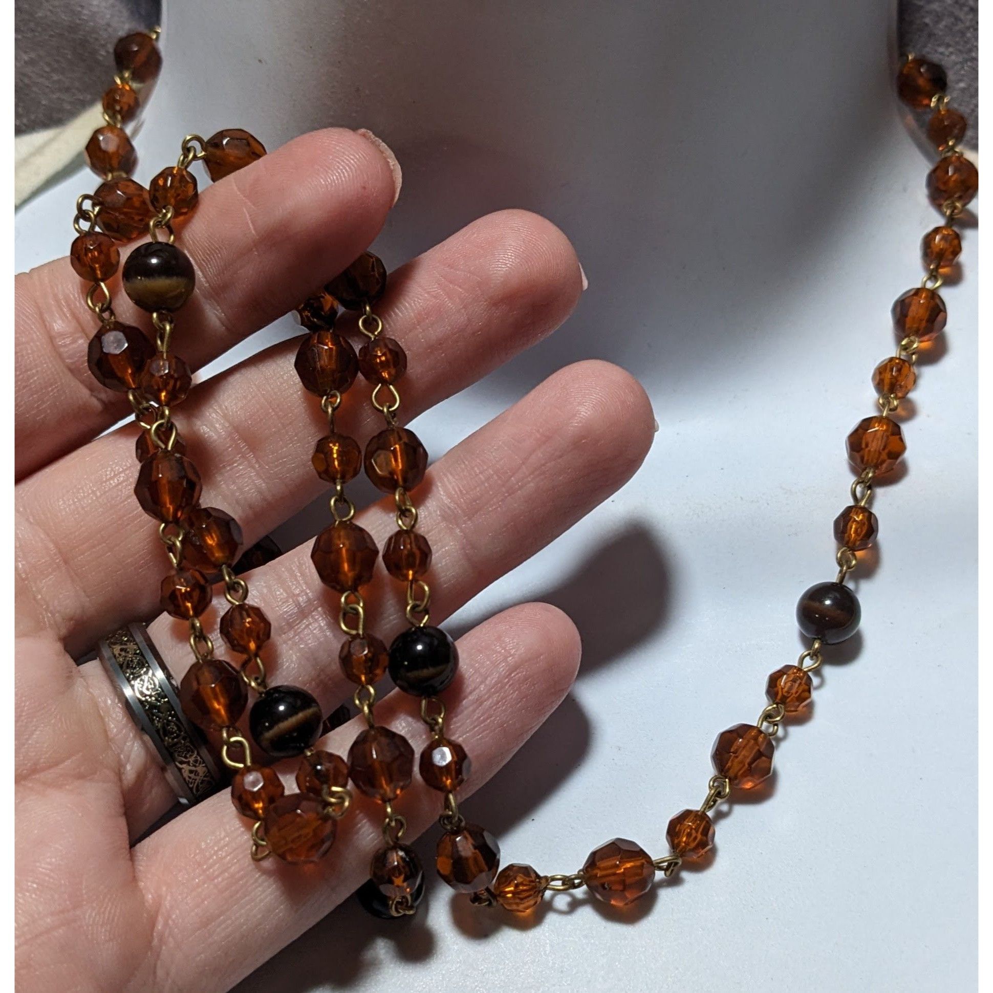 Other Retro 80s Brown And Gold Beaded Necklace Size ONE SIZE - 8 Thumbnail