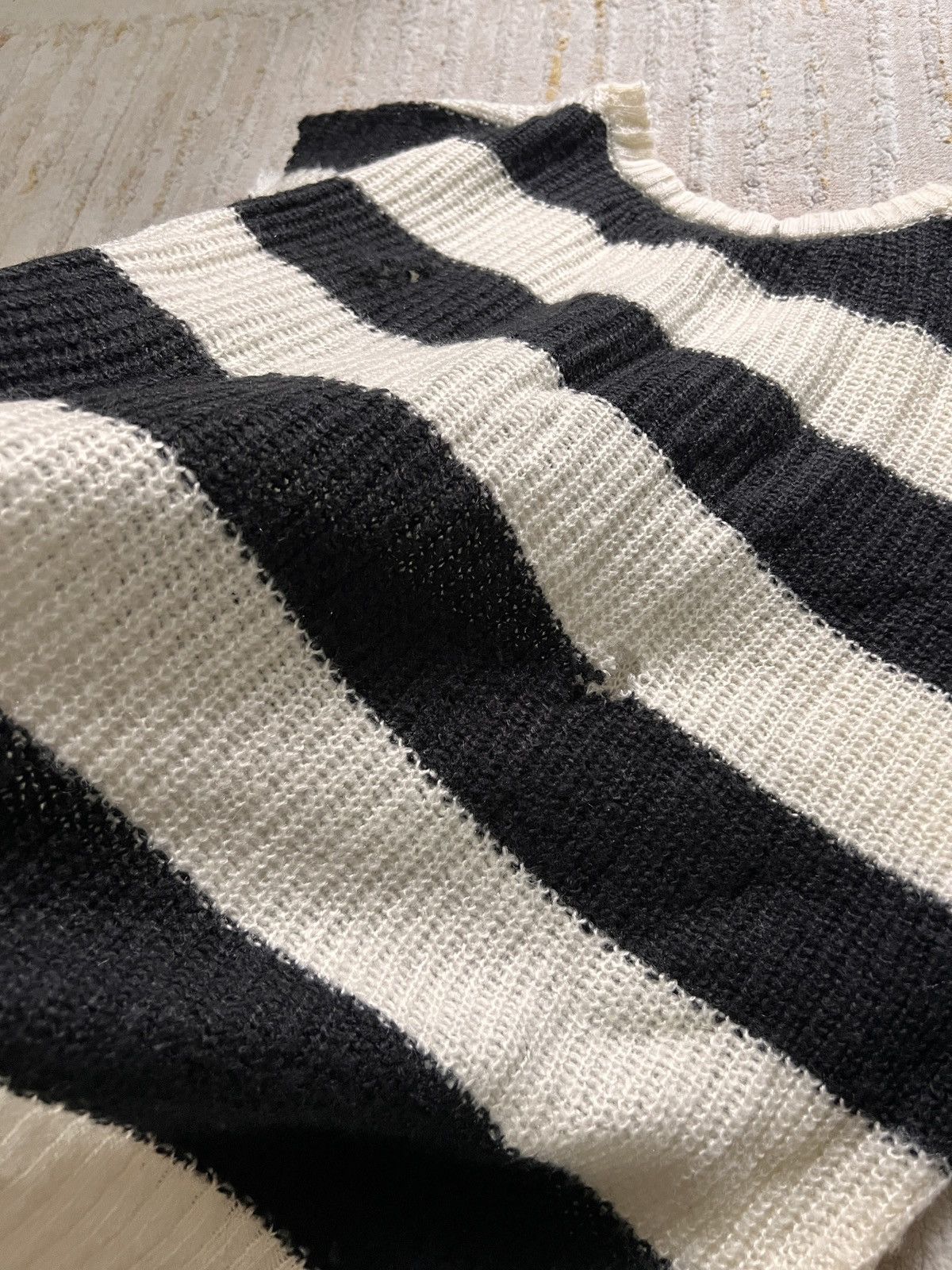 Vintage Vintage Stripe Knitted Distressed Punk Sleeveless Sweater Size US M / EU 48-50 / 2 - 10 Thumbnail