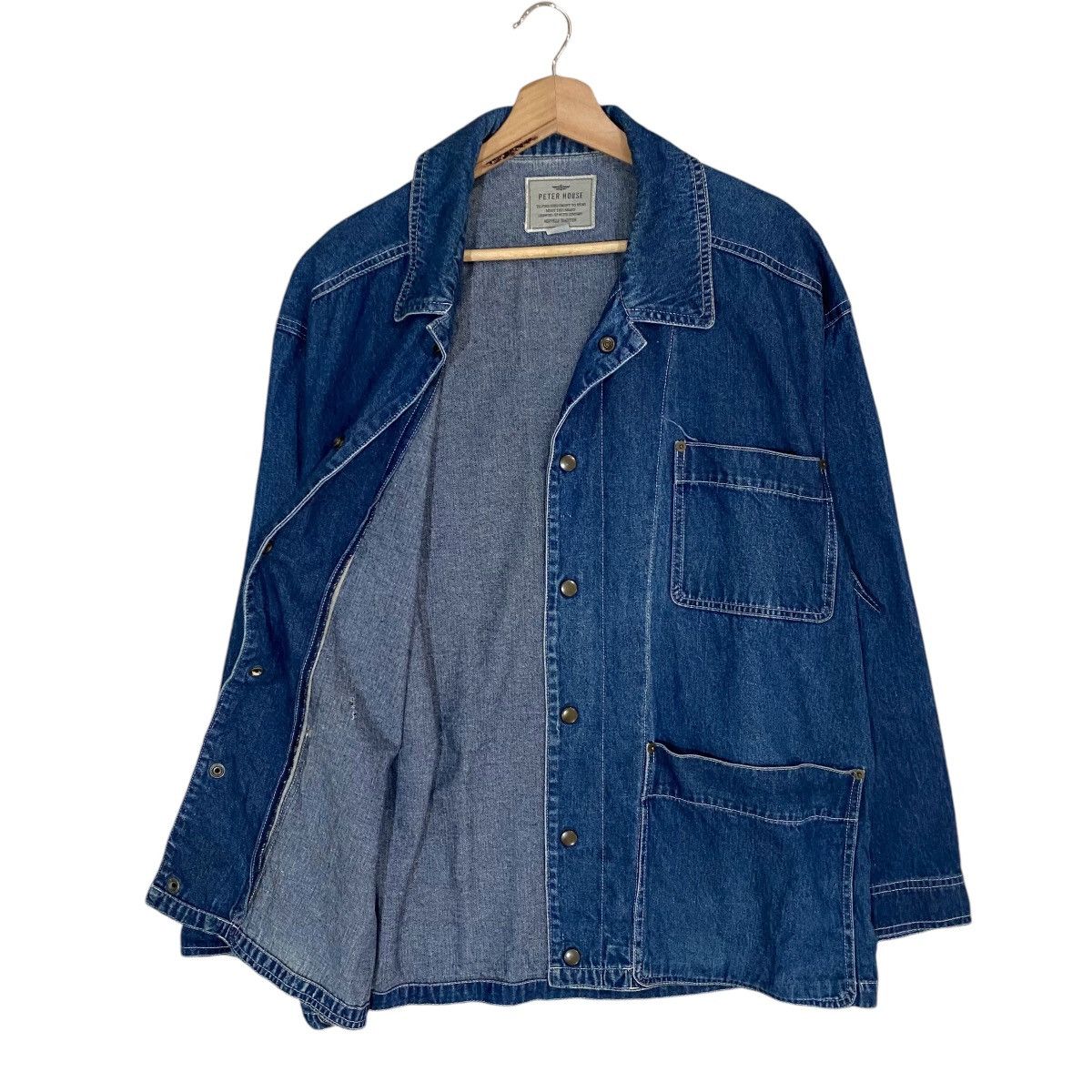 Indigo × Pure Blue Japan VINTAGE PETER HOUSE INDIGO WORKWEAR CHORES JACKET Size US L / EU 52-54 / 3 - 2 Thumbnail