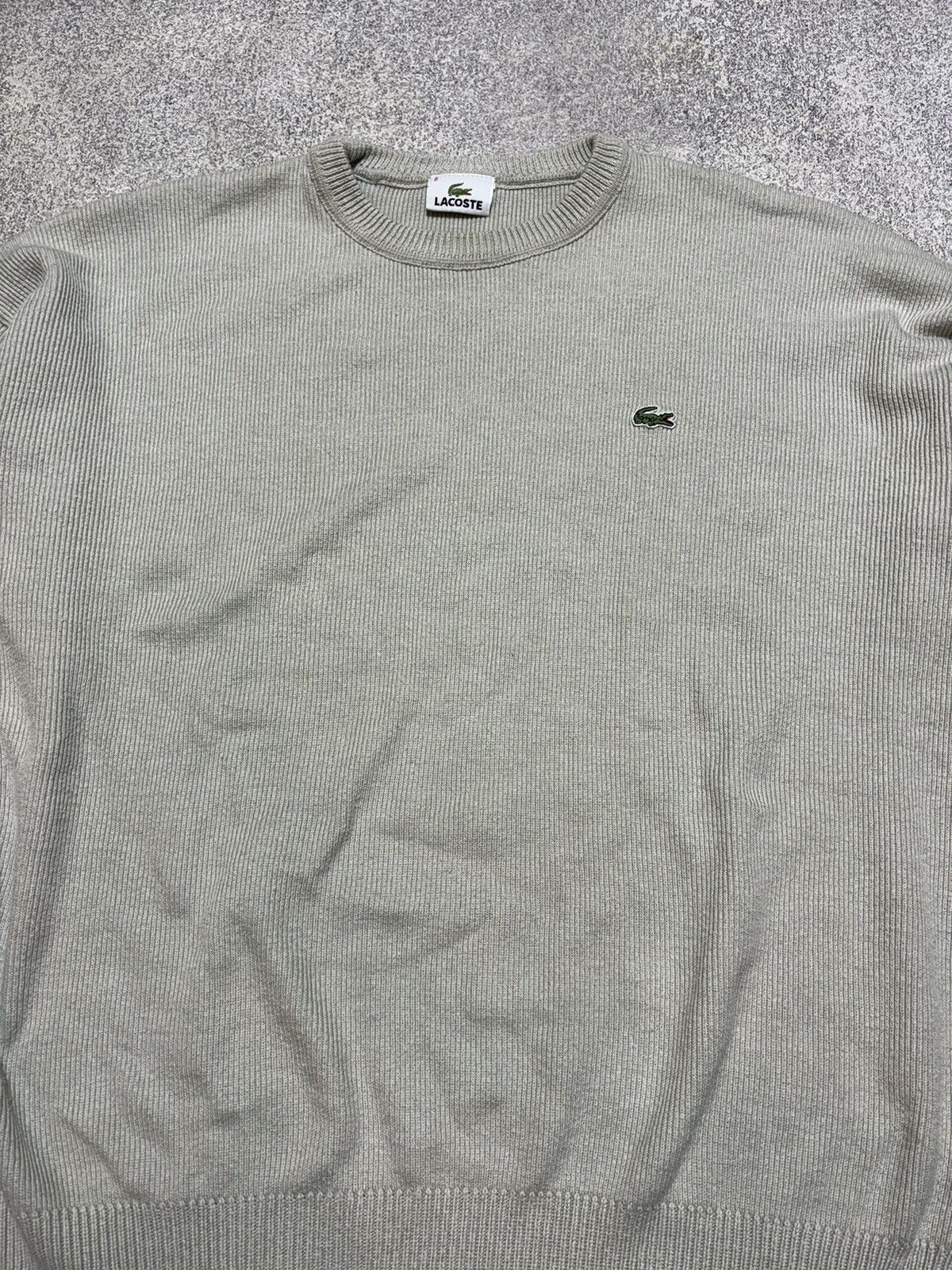 Japanese Brand × Lacoste × Vintage 🐊 Vintage Lacoste Beige Knitted Baggy Wool Sweater Y2K Size US XL / EU 56 / 4 - 5 Thumbnail