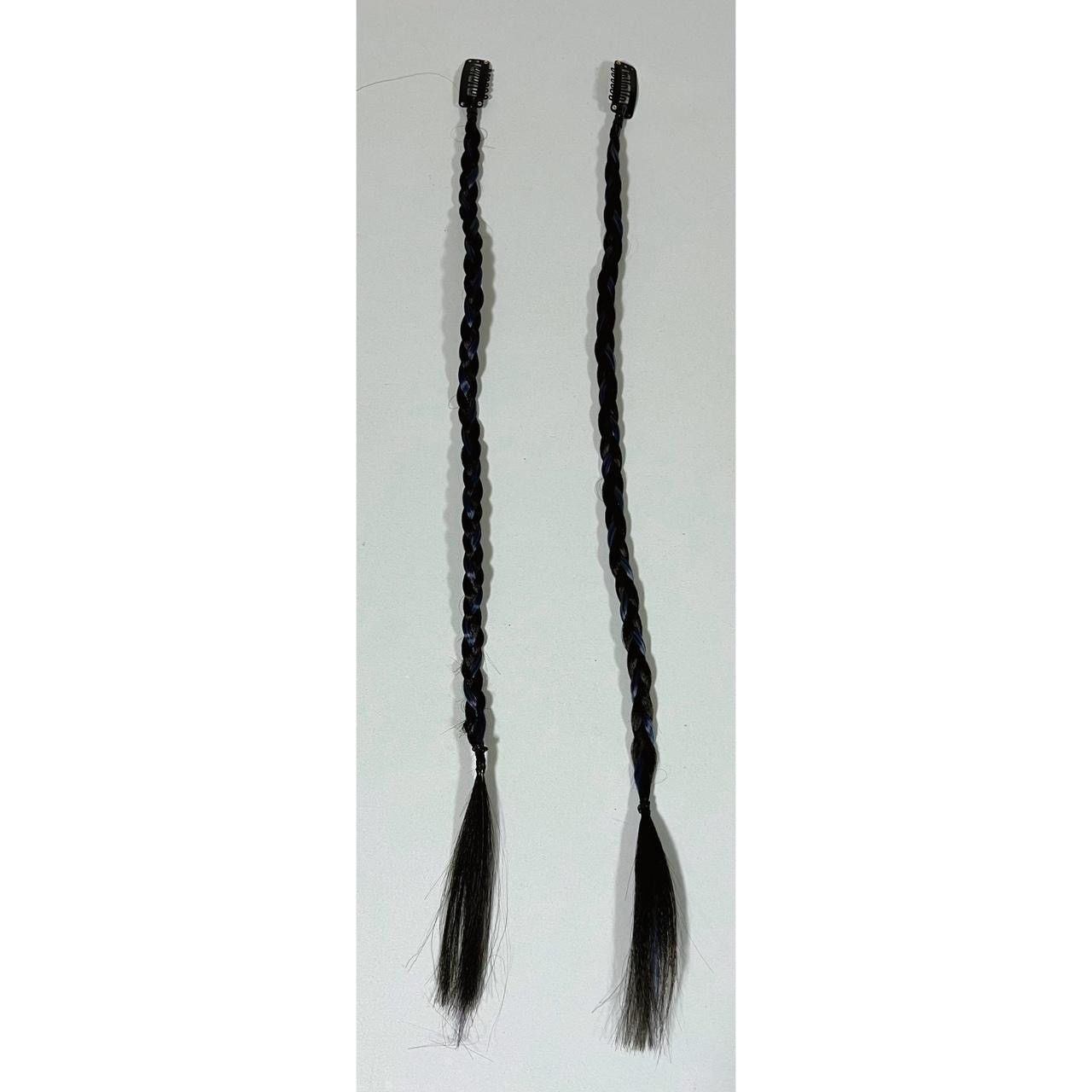 Japanese Brand × Vintage Black Blue Clip-In Hair Braids Hairpiece Accessory Set 💙🖤 Size ONE SIZE - 1 Thumbnail