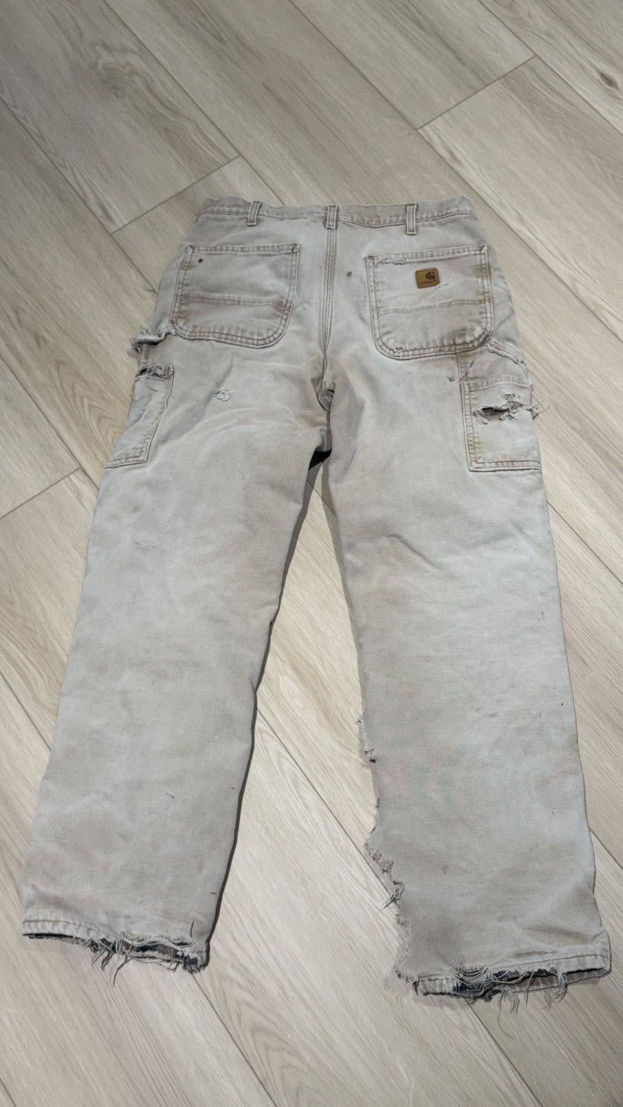 Carhartt Carhartt flannel lined carpenter pants distressed frayed Size US 32 / EU 48 - 2 Thumbnail