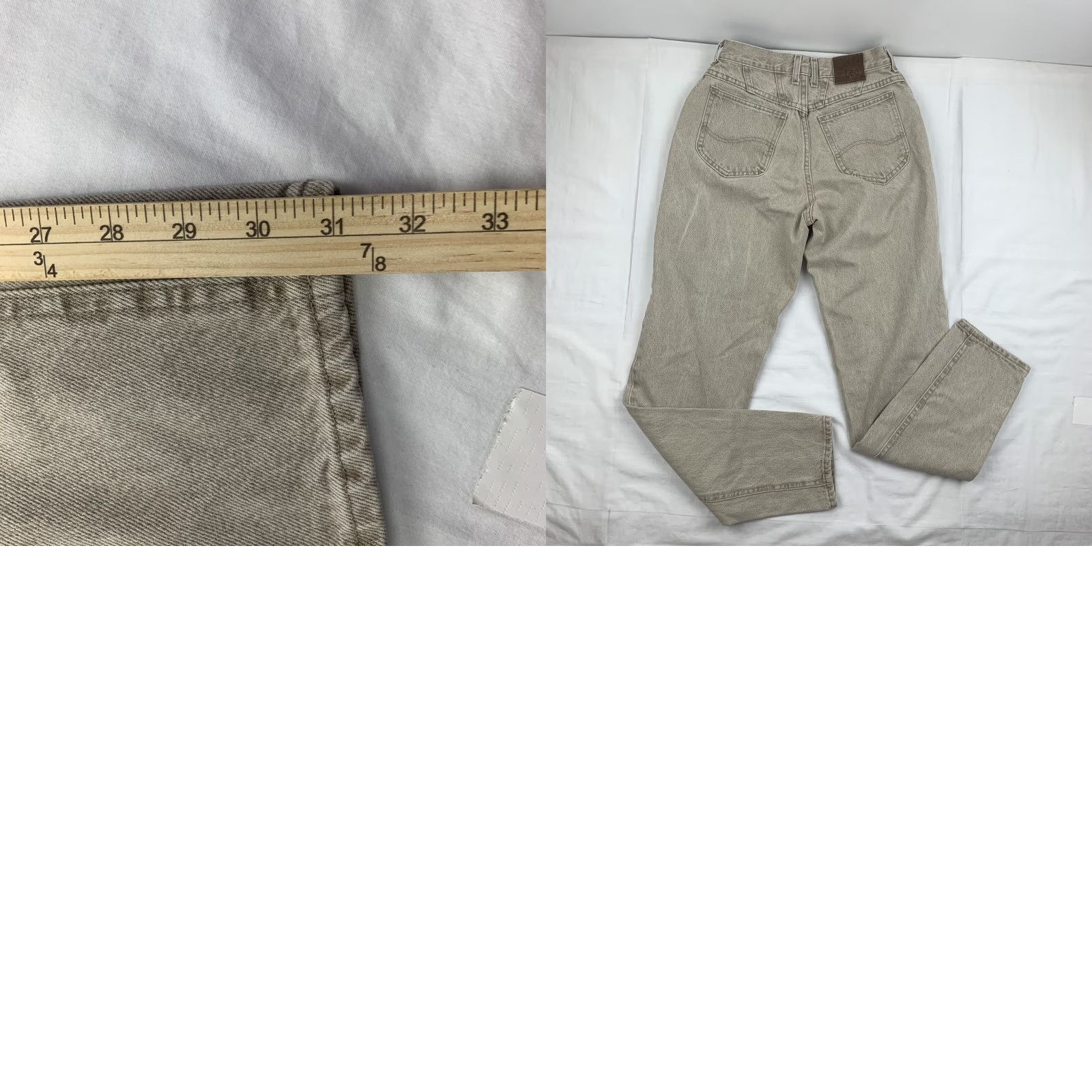 Lee VINTAGE Lee Riveted Jeans Womens 8 Medium Tan Straight Leg 90s Faded USA Size 30" / US 8 / IT 44 - 8 Thumbnail