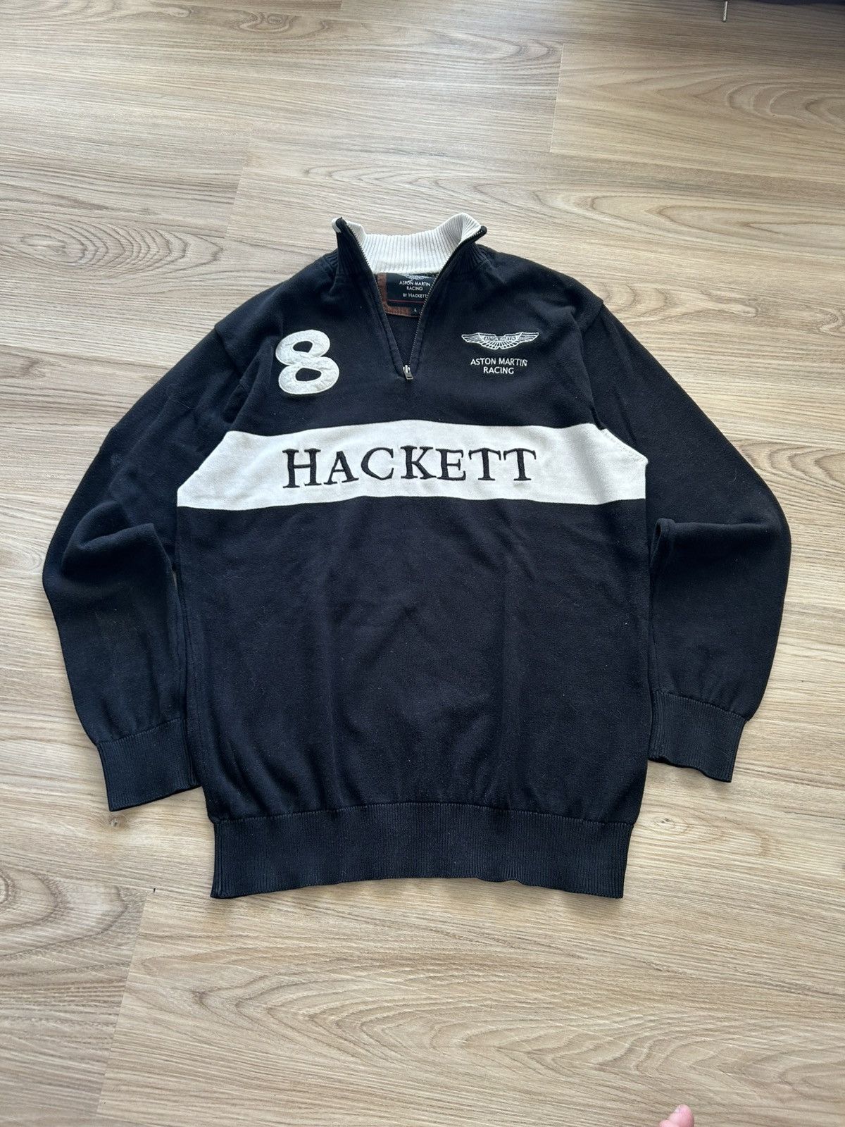 Hackett Hackett Aston Martin Quarter Zip F1 Racing Sweater Size US L / EU 52-54 / 3 - 1 Thumbnail