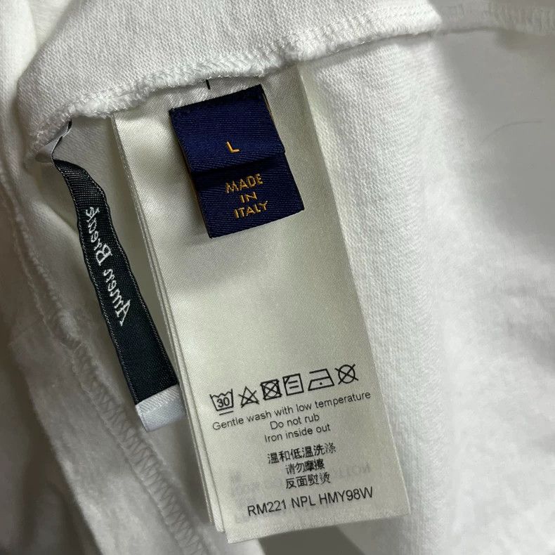 Louis Vuitton Louis Vuitton White Logo Print Short Sleeve Drop Shoulder Size US L / EU 52-54 / 3 - 3 Thumbnail