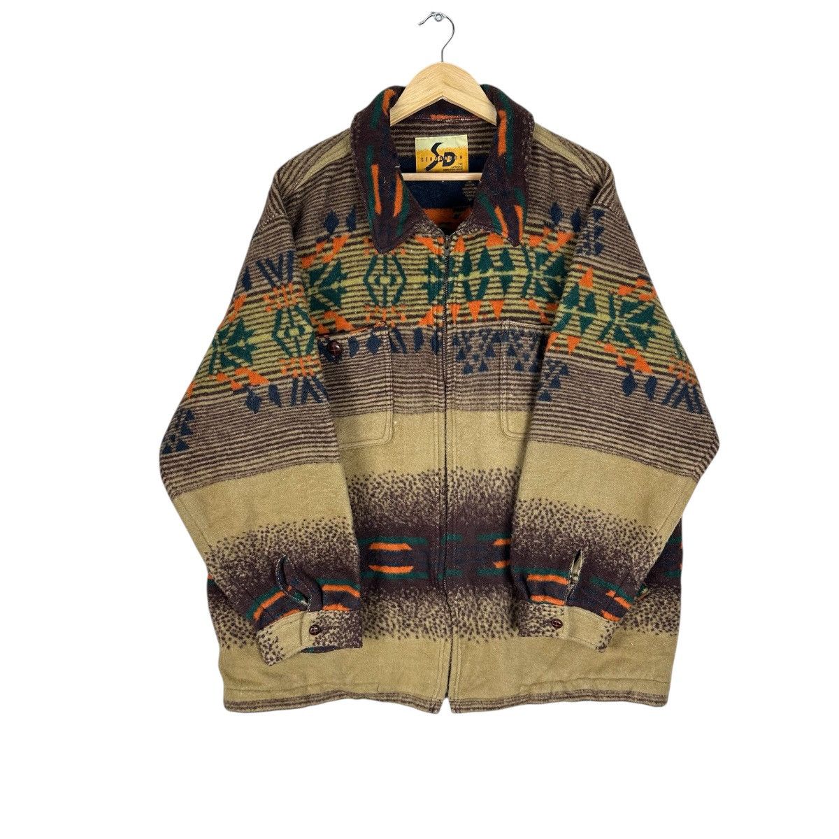 Native SEA DRAGON NAVAJO WOOL JACKET LIKE PENDLETON Size US L / EU 52-54 / 3 - 2 Thumbnail