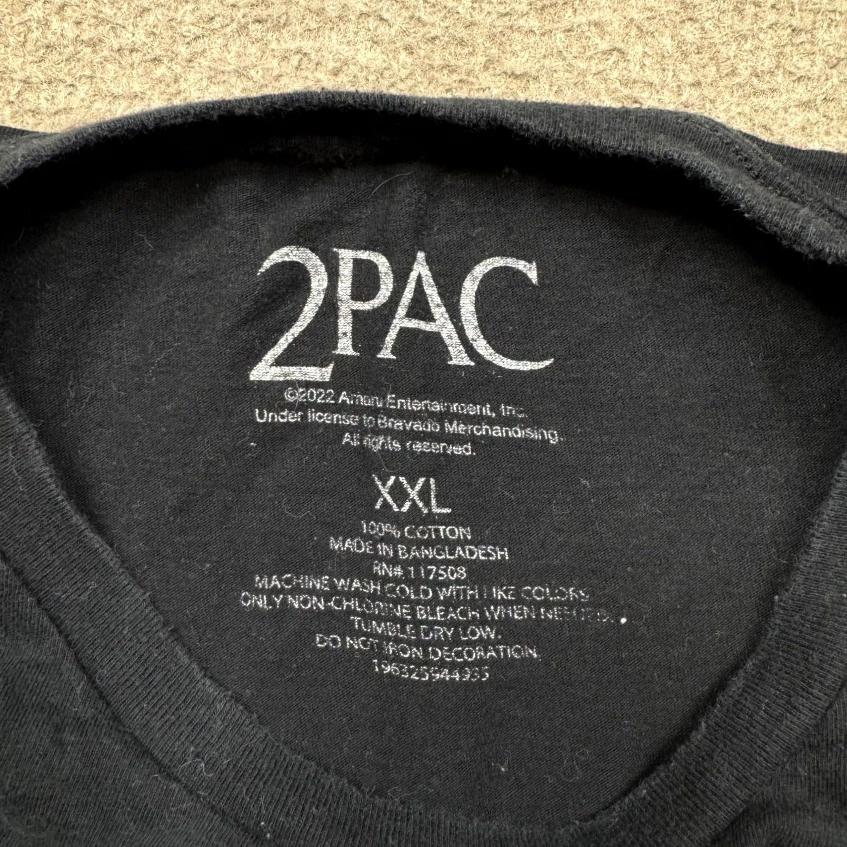Vintage Tupac Graphic T Shirt 2XL Black Short Sleeve Crew Neck Casual 90s Hip Hop Mens Size US XXL / EU 58 / 5 - 2 Thumbnail