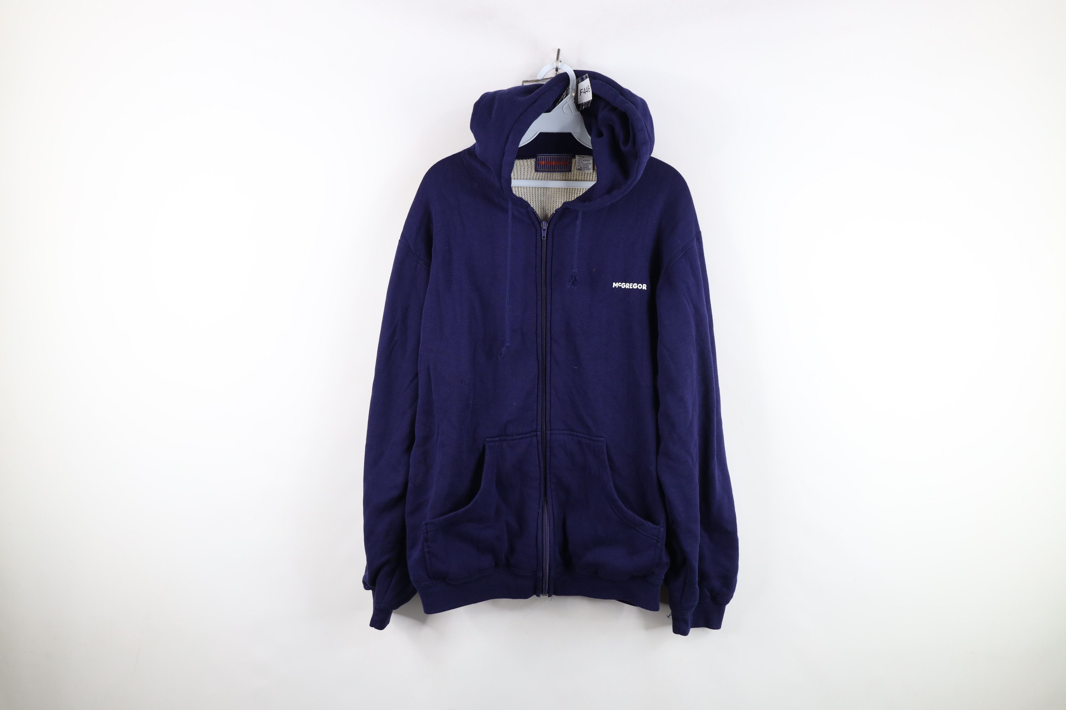 Vintage Vintage 70s 80s Streetwear Thermal Waffle Knit Lined Hoodie Size US L / EU 52-54 / 3 - 1 Thumbnail