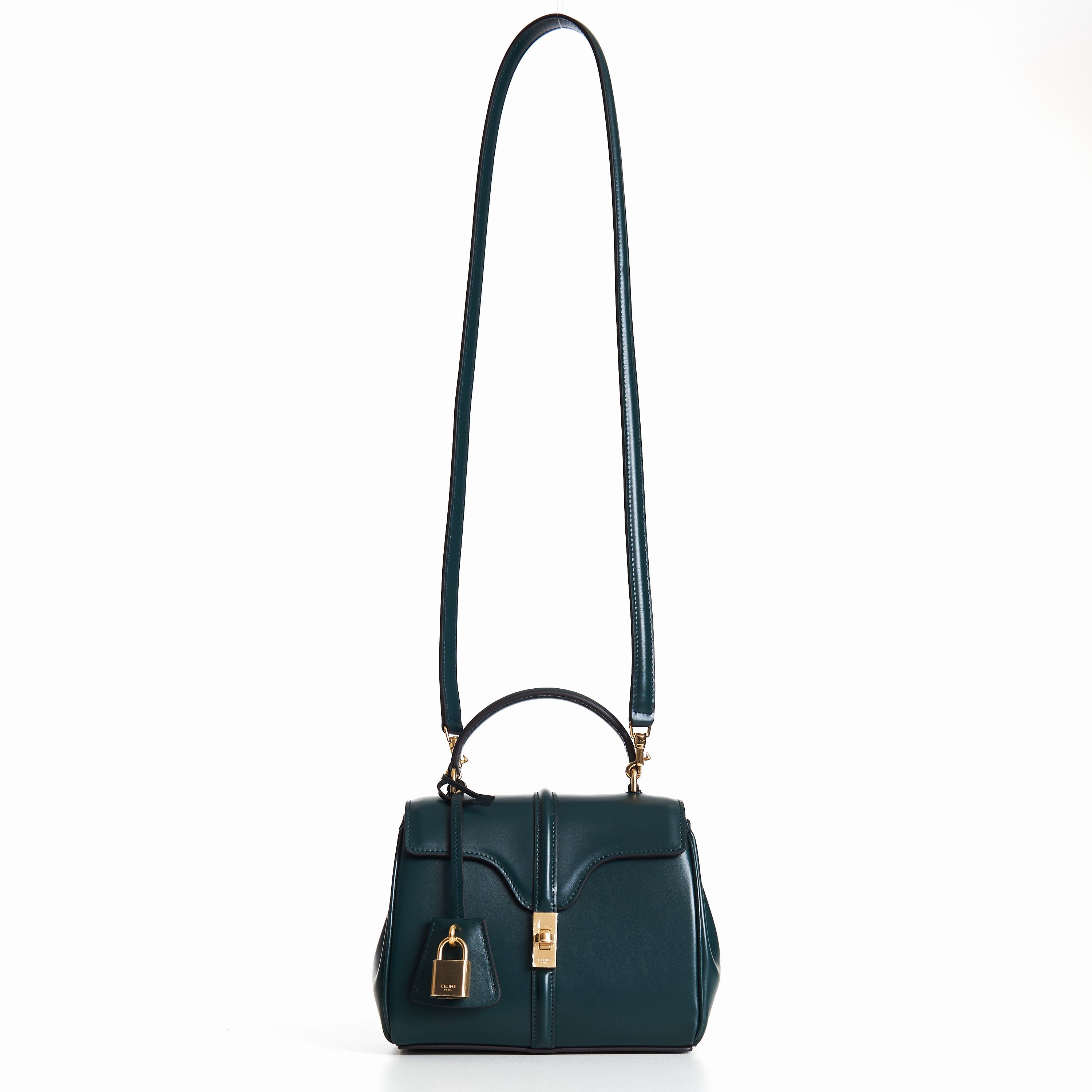 Celine Mini 16 In Amazone Green Satinated Calfskin Size ONE SIZE - 10 Thumbnail