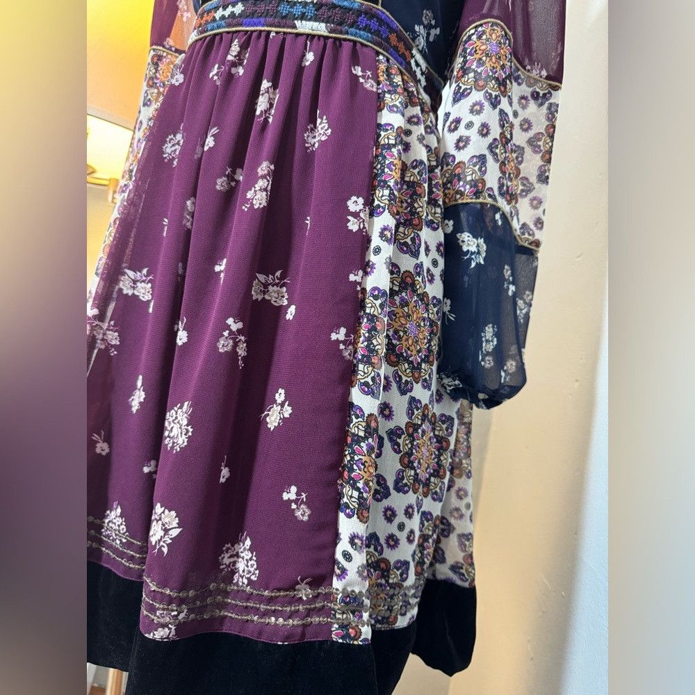 Anthropologie Anthropologie Maeve Quartier Latin Embroidered Patchwork Dr Size XS / US 0-2 / IT 36-38 - 3 Thumbnail