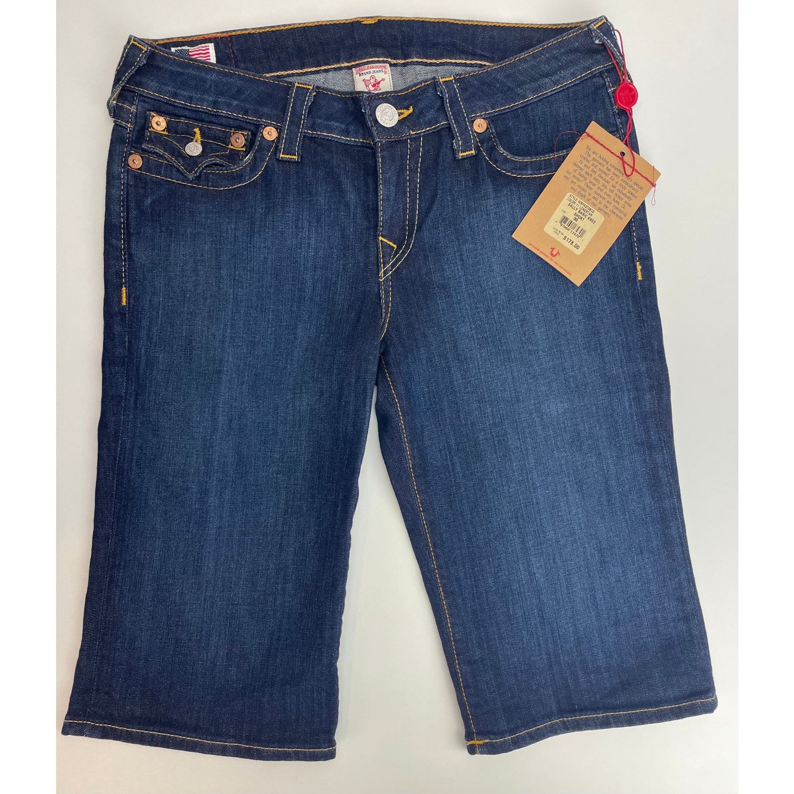 NWT TRUE RELIGION Sally Bermuda Denim Shorts Womens (30) NEW