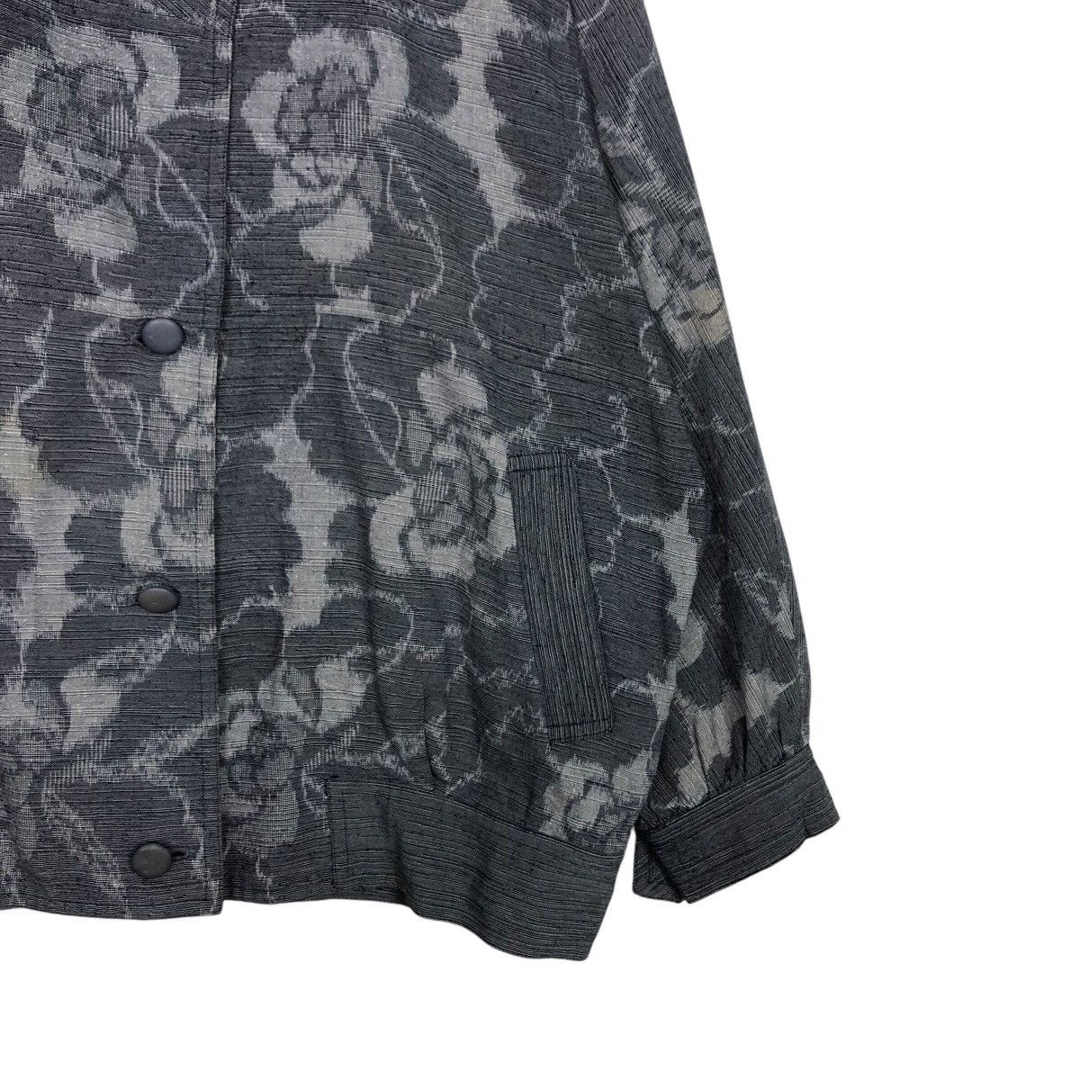 Issey Miyake 📌Vintage Bomber Jacket Quilted Flower Full Print Rich Grey Size US M / EU 48-50 / 2 - 6 Thumbnail