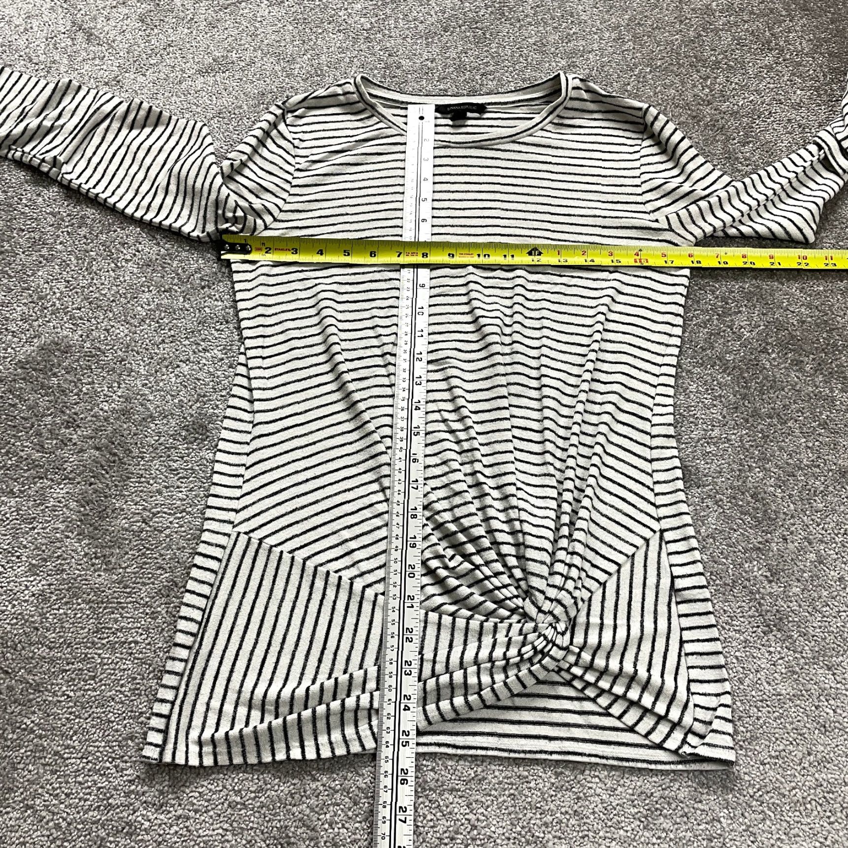 Banana Republic Banana Republic Sweater Shirt Womens Small White Striped Long Sleeve Gathered Size S / US 4 / IT 40 - 5 Thumbnail