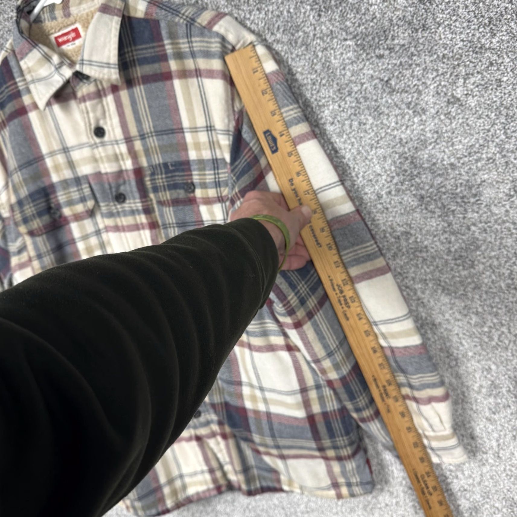 Wrangler Wrangler Shirt Jacket Shacket Plaid Cotton-Blend Flannel Sherpa Lined Puffer Style Men’s S Cream Blue Multicolor Casual Workwear Size US S / EU 44-46 / 1 - 3 Thumbnail