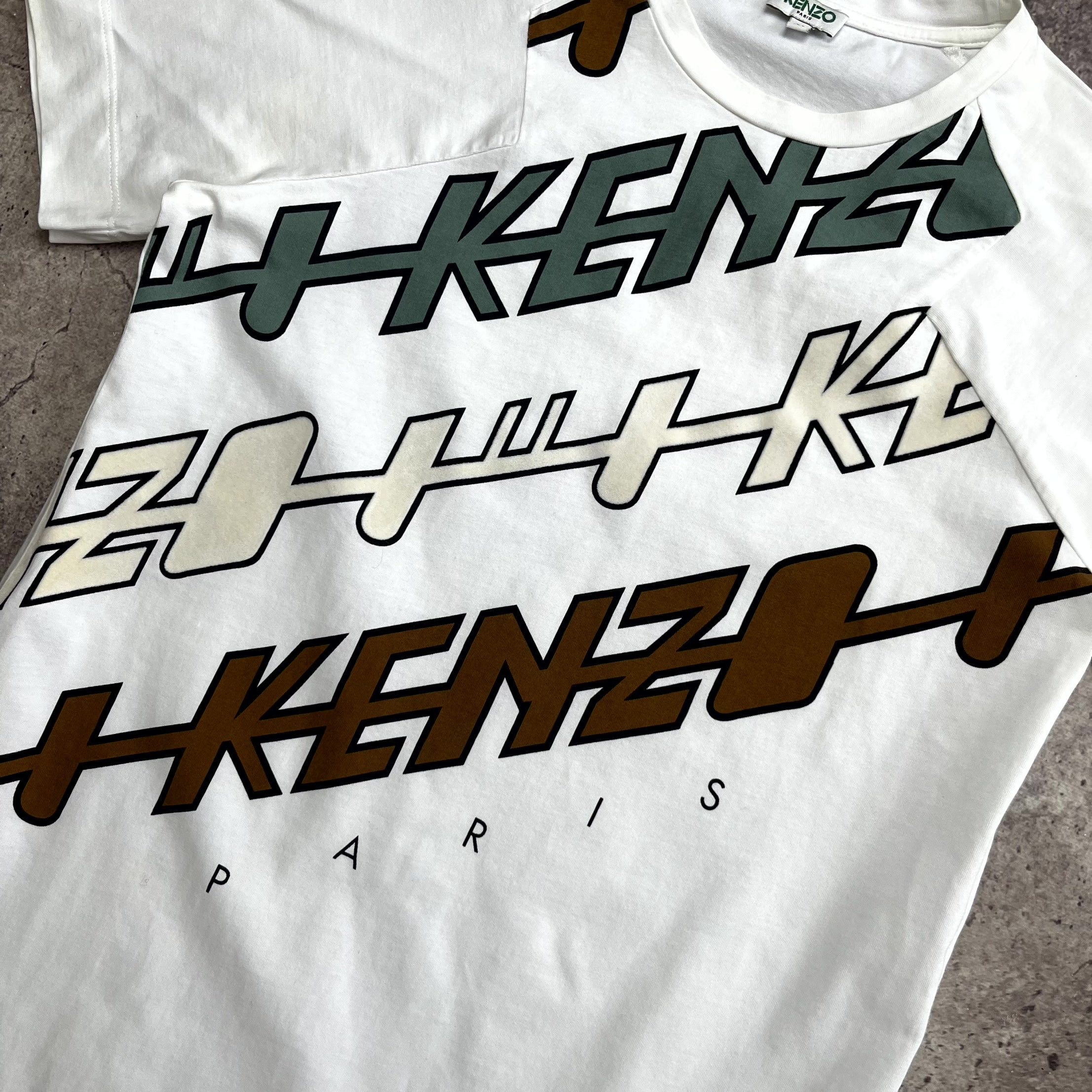 Kenzo Kenzo Paris Big Logo Longline Cotton White T-Shirt Size M Size M / US 6-8 / IT 42-44 - 4 Thumbnail