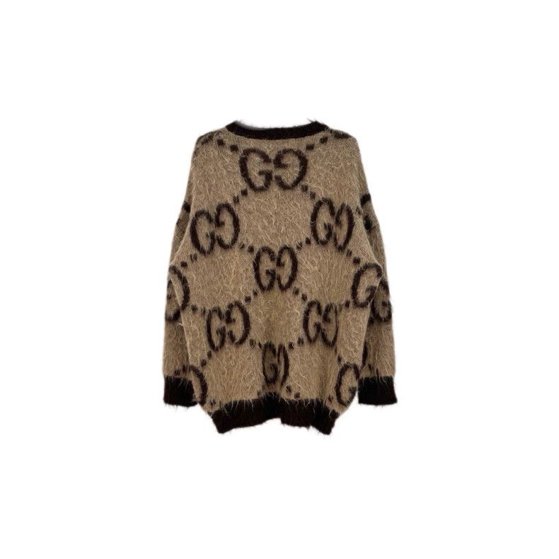Gucci Gucci Coffee-colored double G logo horsehair sweater 2502-N Size US L / EU 52-54 / 3 - 2 Thumbnail
