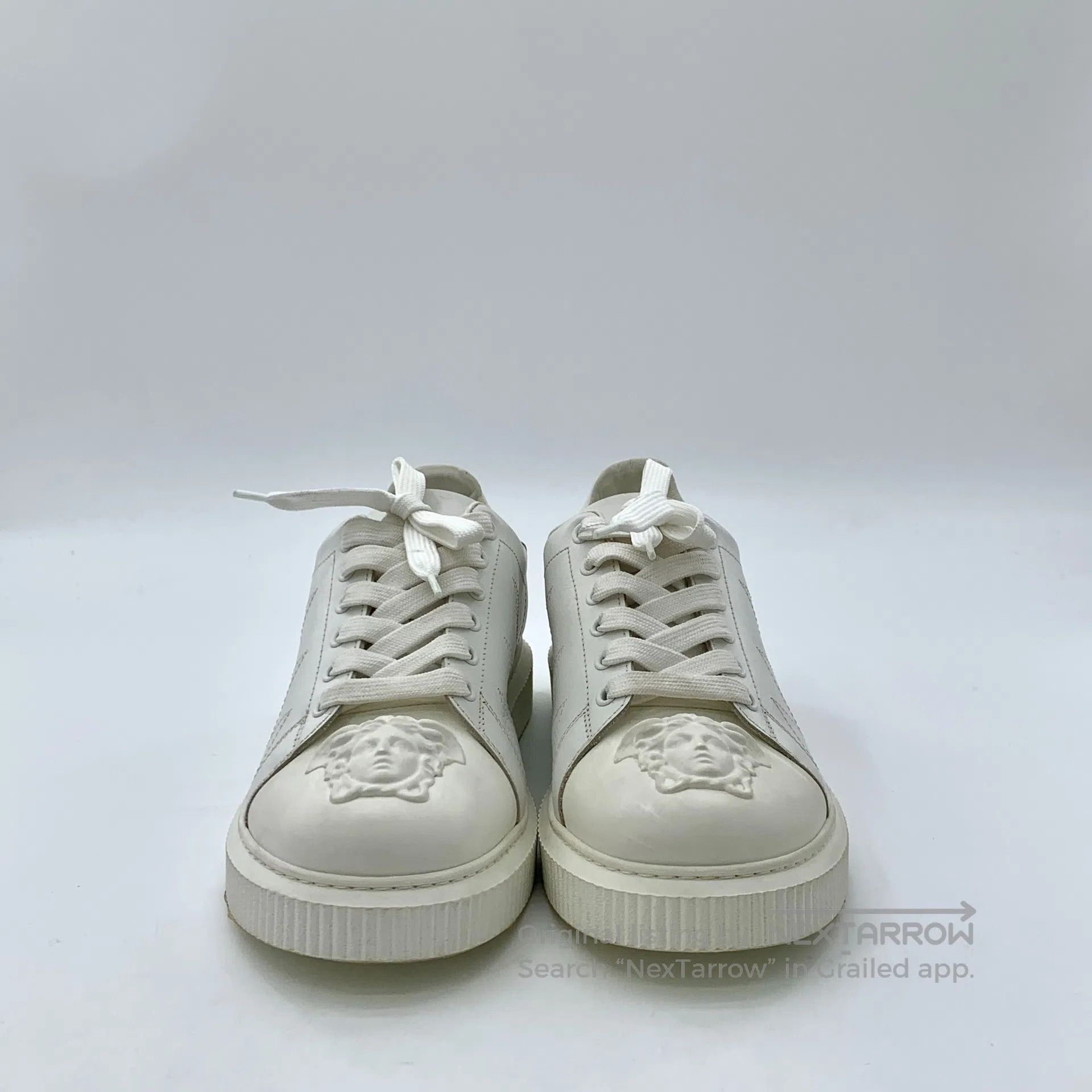 Versace Versace White Medusa Head Leather Lace-Up Casual Flat Loaf Size US 9 / IT 39 - 3 Thumbnail