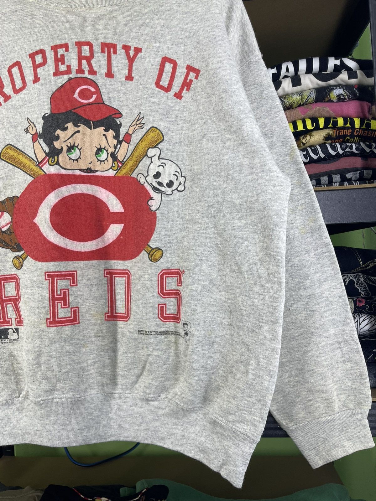 MLB Vintage 90's Betty Boop Cincinnati Reds MLB 1992 Sweatshirt Size US L / EU 52-54 / 3 - 5 Thumbnail