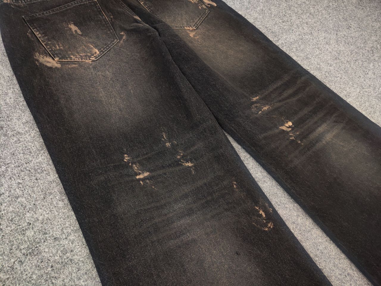 JCAESAR super baggy Black dye Denim Jeans rick owens LGB