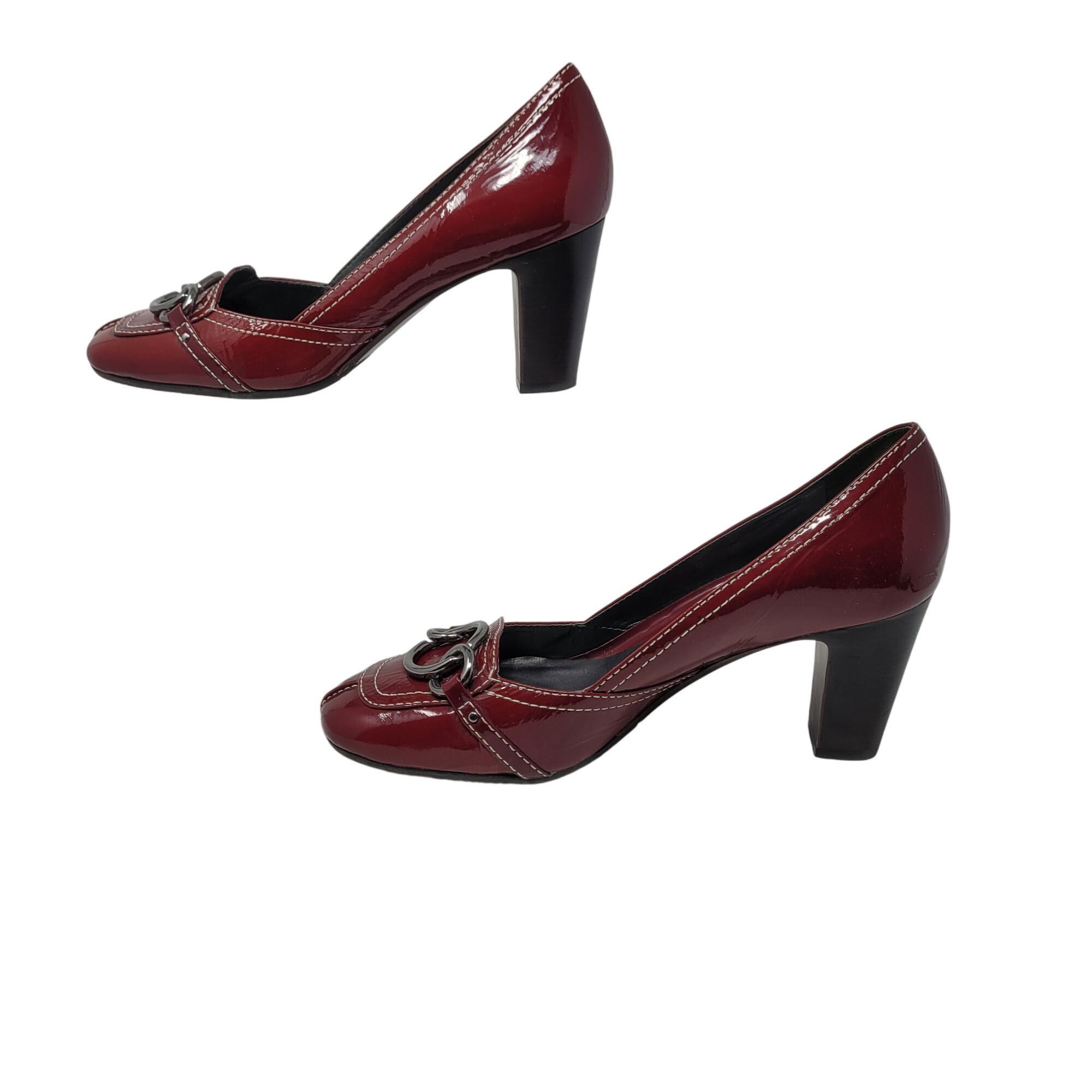 Vintage Arturo Chiang Womens Red Patent Leather Heel Loafer 8.5 Chai Size US 8.5 / IT 38.5 - 6 Thumbnail