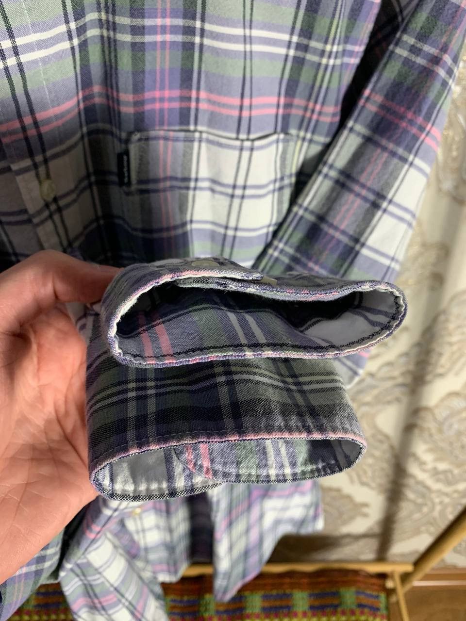 Barbour × Vintage VERY RARE BARBOUR FLANNEL SHIRT OXFORD CHECK ENGLAND STYLE Size US L / EU 52-54 / 3 - 6 Thumbnail
