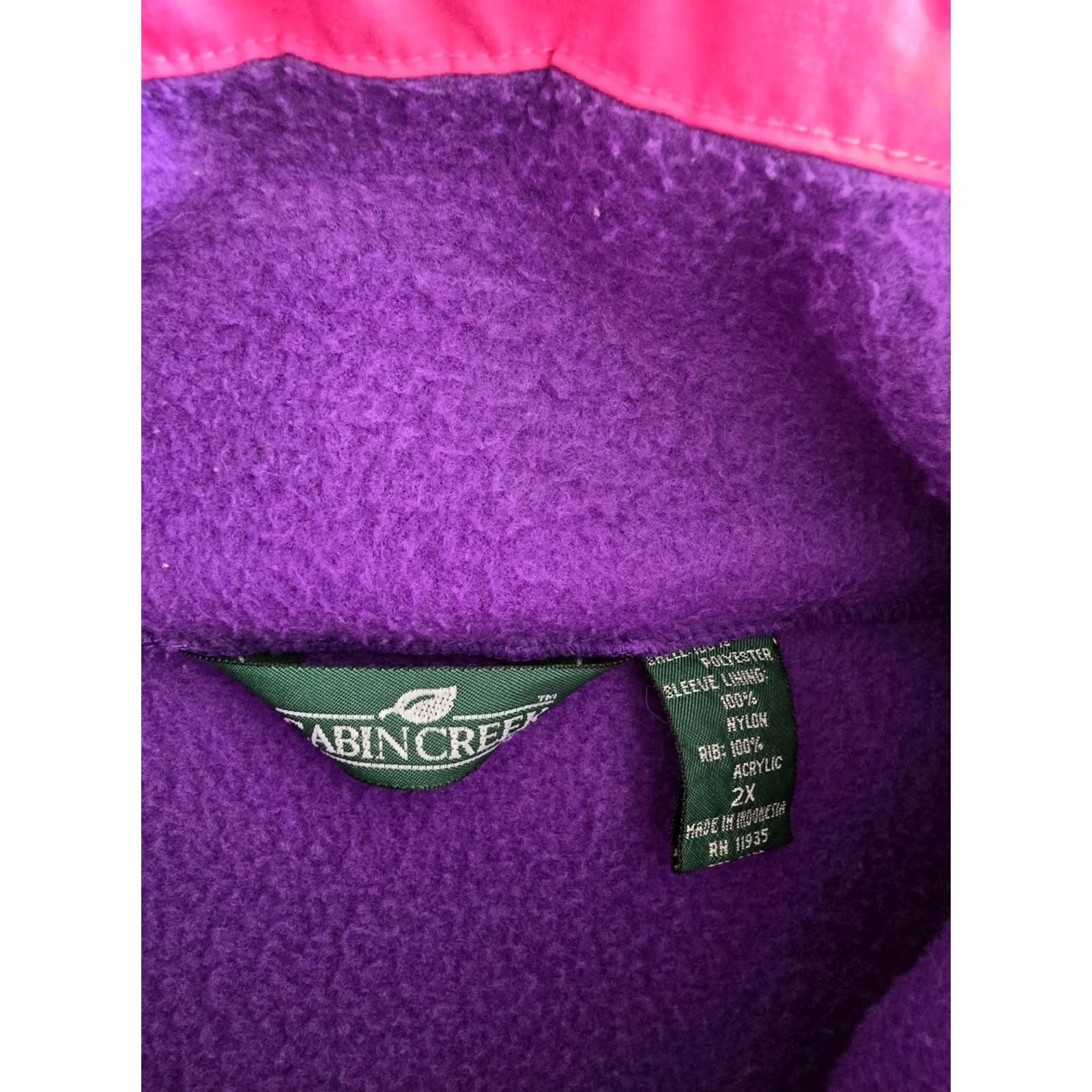 Vintage VINTAGE Cabin Creek Fleece Jacket 2XL Womens Purple 1980s 1990s Plus Size Everyday Androgyny Mens Girls Womens Size XXL / US 16-18 / IT 52-54 - 3 Thumbnail