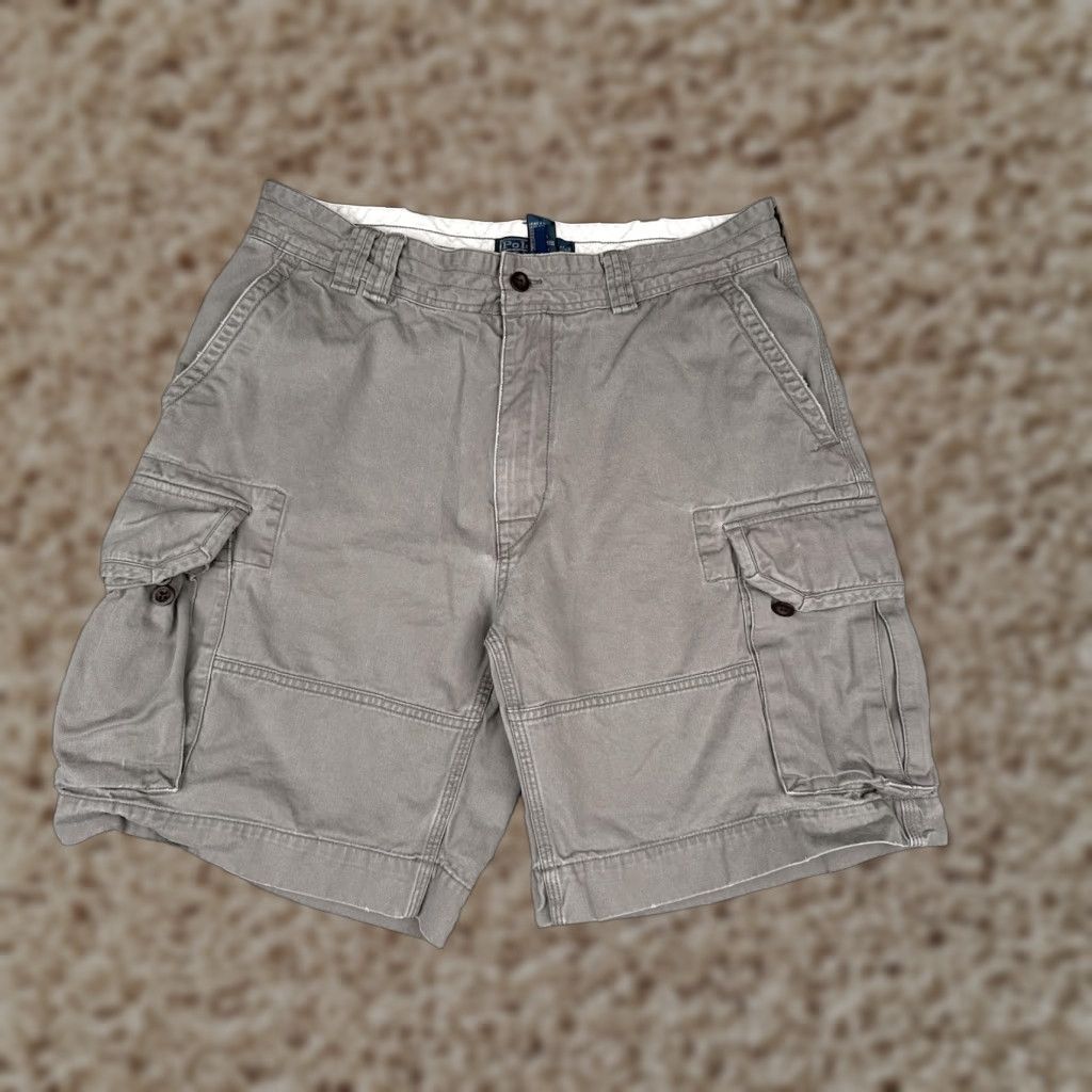 Polo Ralph Lauren Polo Ralph Lauren Cargo Shorts Mens 36 Gray Casual Utility Pockets 36x10 Summer Cotton Canvas Size US M / EU 48-50 / 2 - 1 Thumbnail