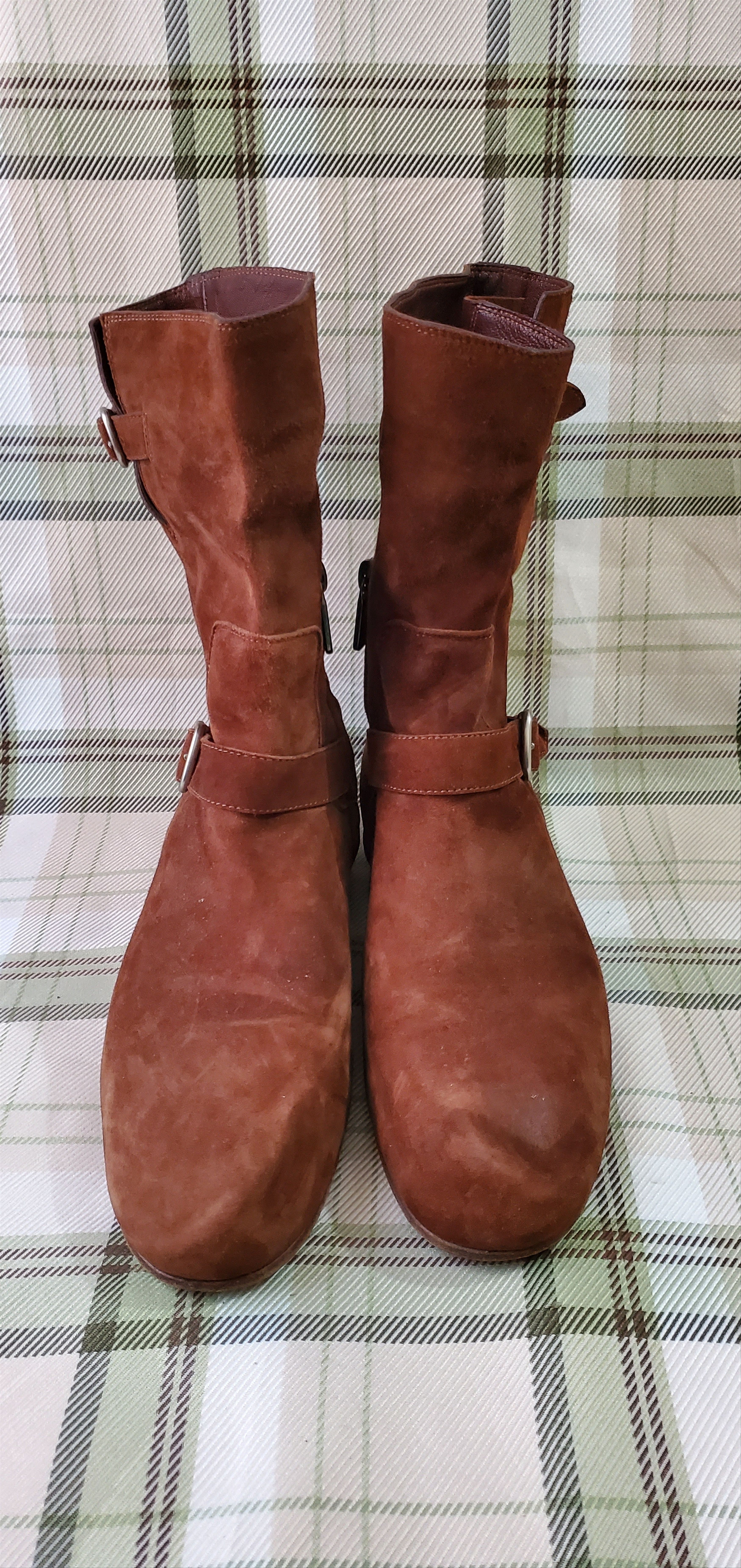 Santoni Santoni Brown Buckle Ankle Suede Boots Size US 9 / IT 39 - 3 Thumbnail