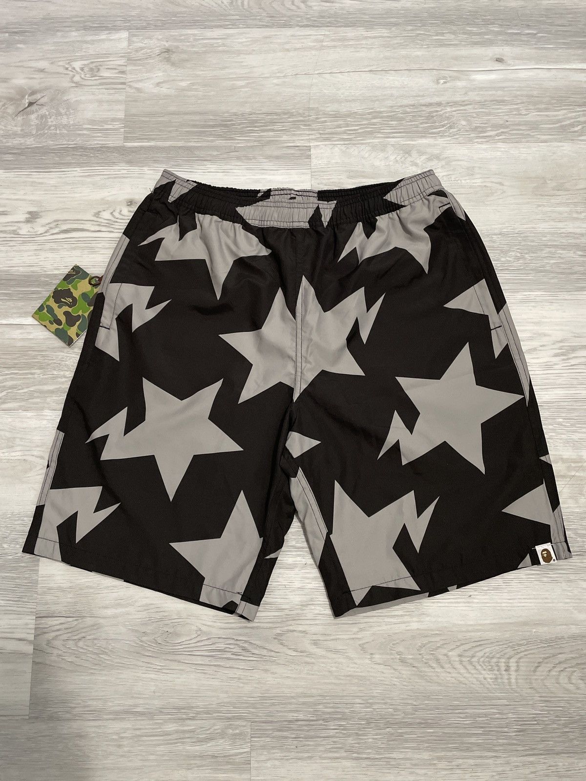 Pre-owned Bape Sta Pattern Shorts In Black