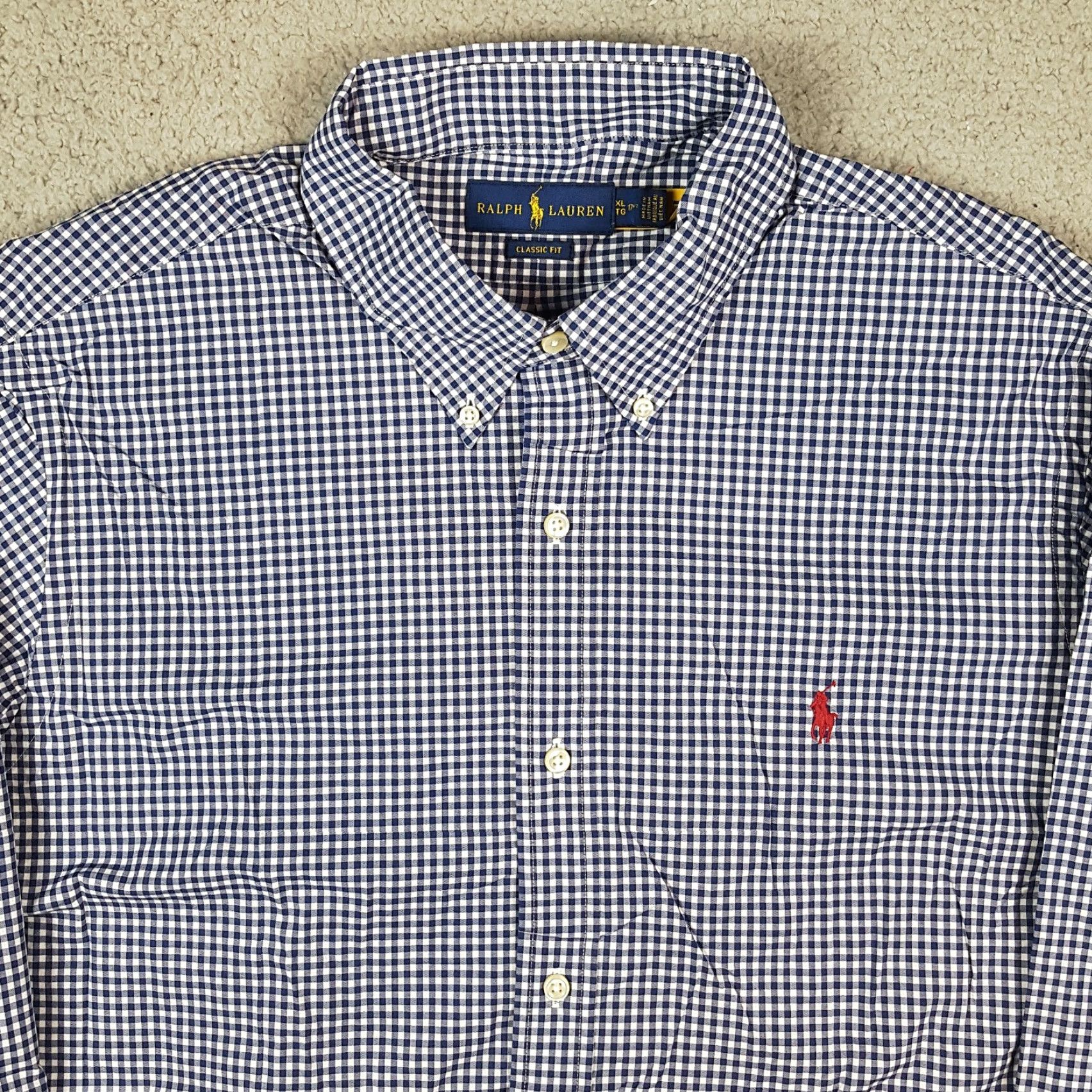 Ralph Lauren VINTAGE Ralph Lauren Men’s Button-Down Shirt XL Blue Gingham Plaid Long Sleeve Collared Casual Workwear 90s Size US XL / EU 56 / 4 - 3 Thumbnail
