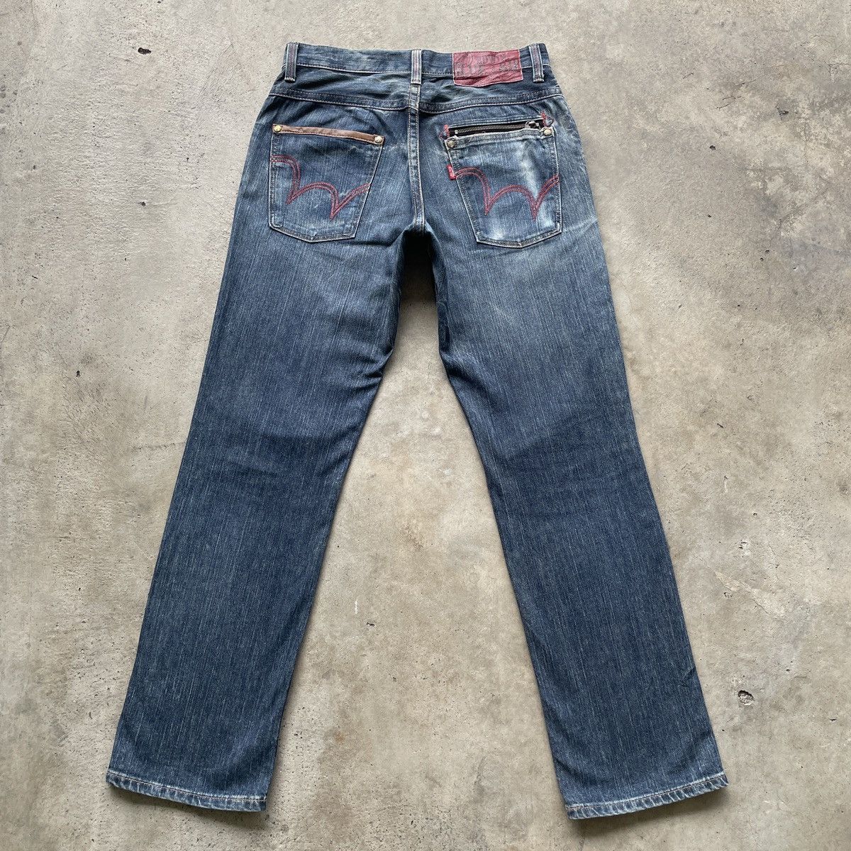Edwin × Jean × Vintage Vintage Edwin Blue Trip Faded Denim Jeans Pants W31x33 Size US 31 - 13 Thumbnail
