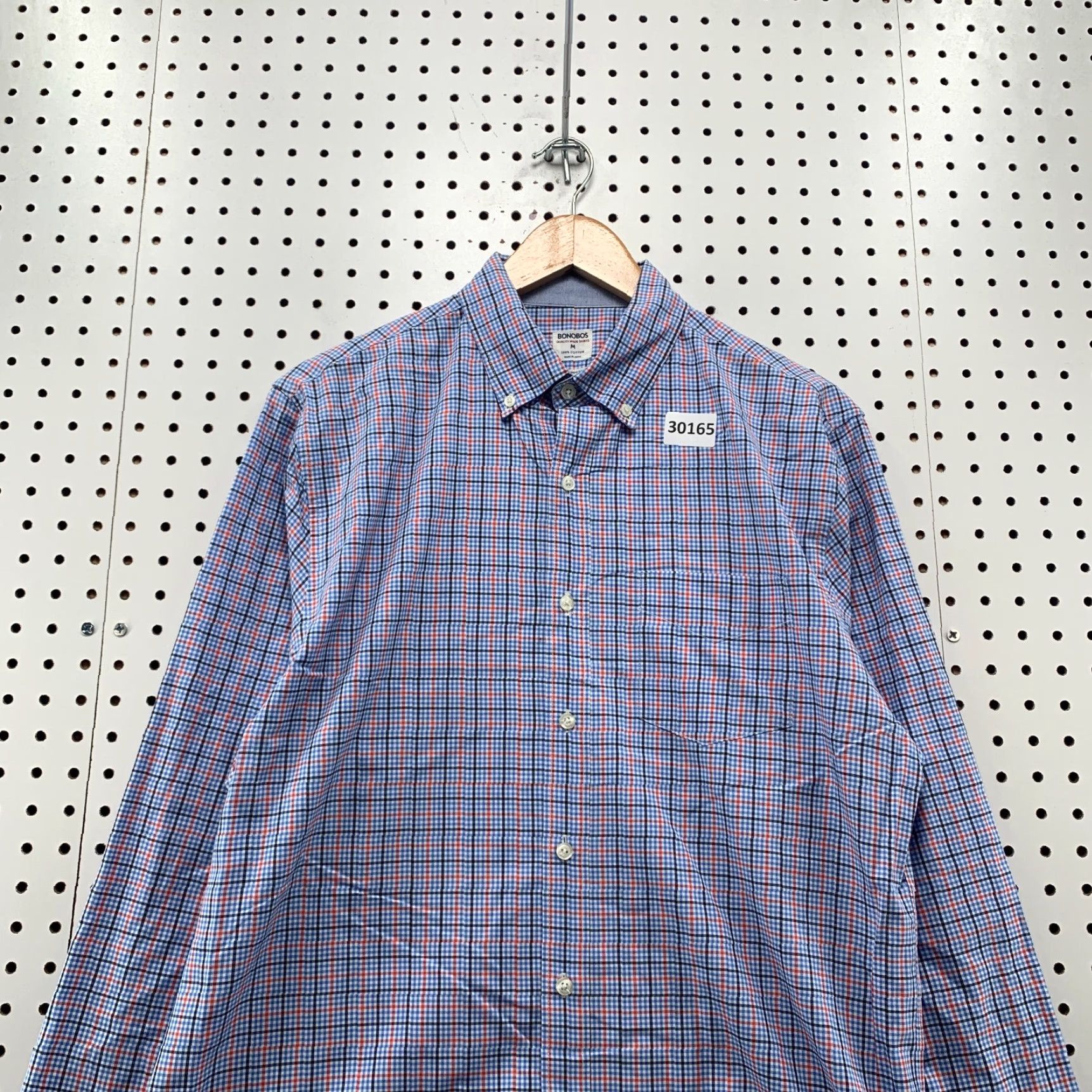 Bonobos Bonobos Button-Down Shirt Mens Medium Blue Red Check Long Sleeve 22x29.5 Size US M / EU 48-50 / 2 - 5 Thumbnail