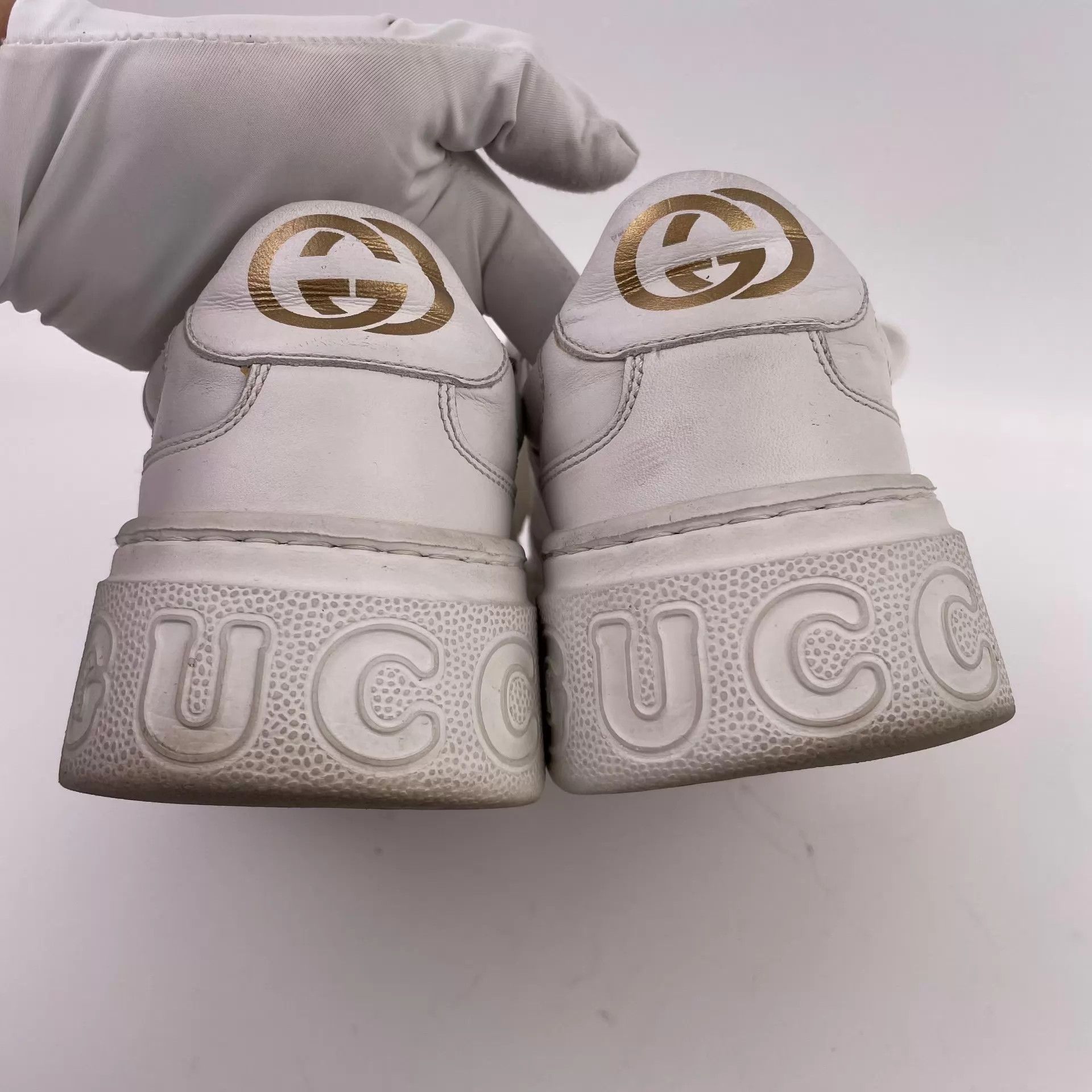 Gucci Gucci White Leather Low-Top Sneaker 37 260511LZG3H13 Size US 6.5 / IT 36.5 - 2 Thumbnail