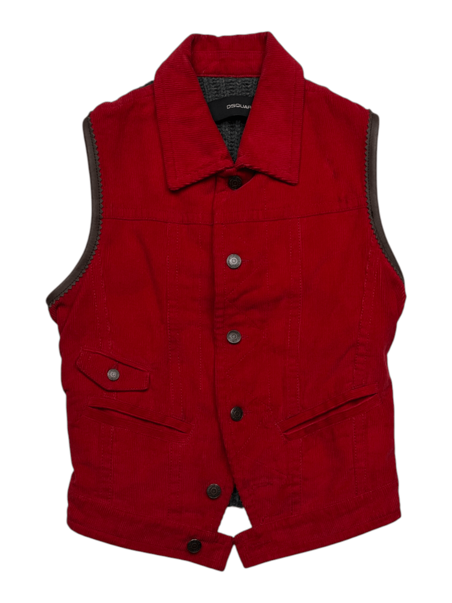 Dsquared2 Dsquared2 Red Corduroy Vest Size US S / EU 44-46 / 1 - 1 Thumbnail