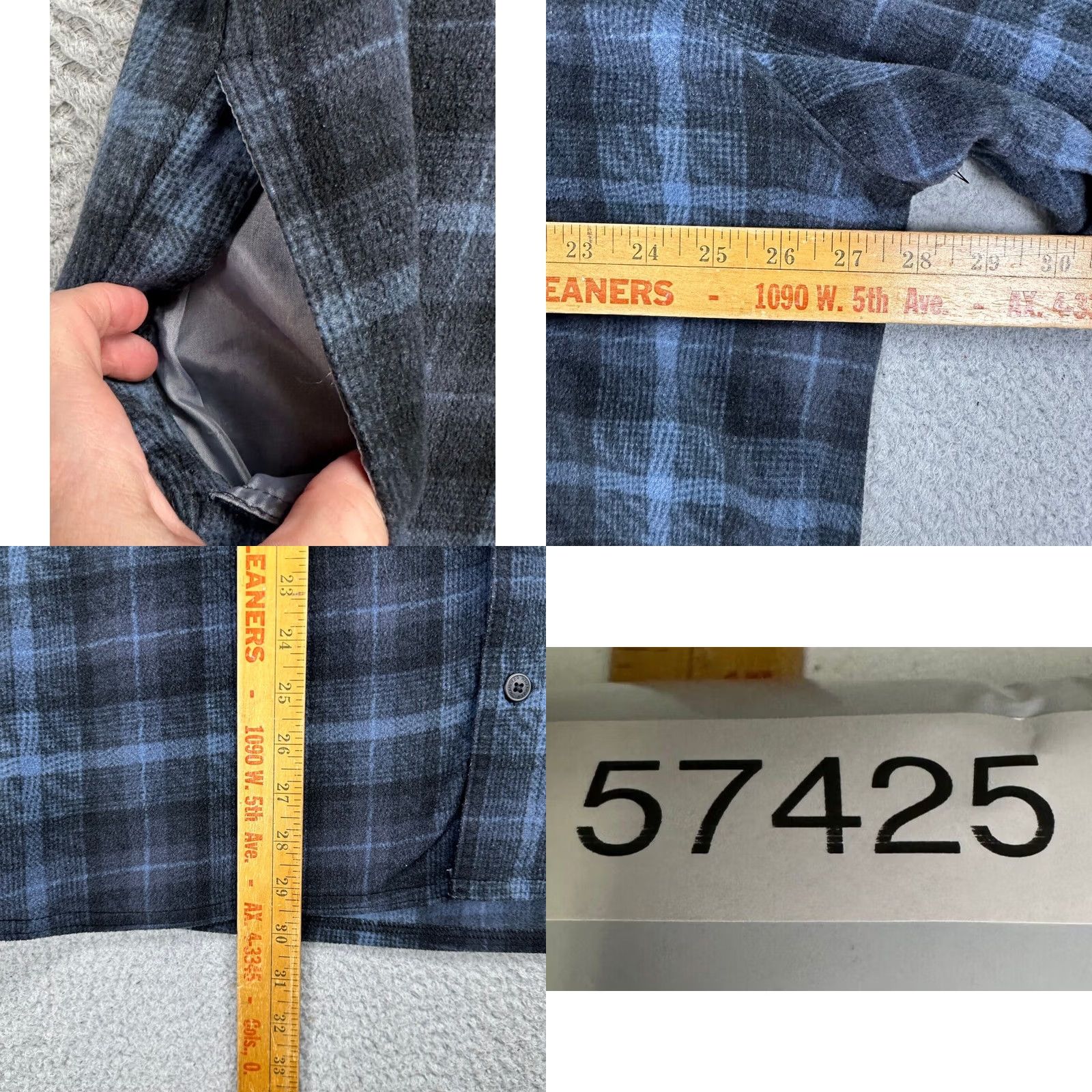 Wrangler Wrangler Shirt Adult XL Blue Plaid Fleece Shacket Button Up Flap Pockets Mens Size US XL / EU 56 / 4 - 8 Thumbnail
