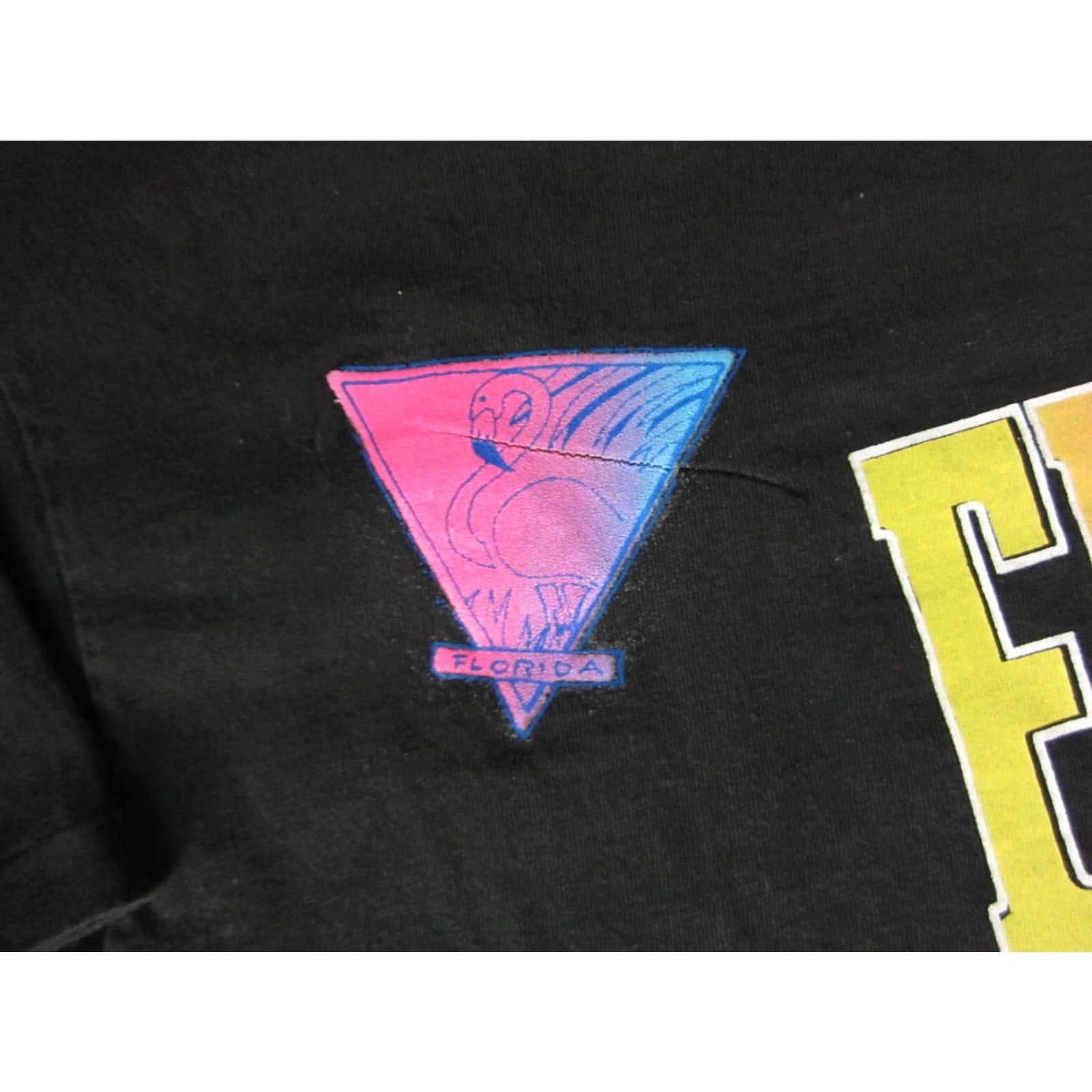 Vintage VINTAGE Oneita Florida Shirt XL Black Crew Neck Short Sleeve T-Shirt 80s 90s Mens Made in USA Single Stitch Size US XL / EU 56 / 4 - 5 Thumbnail