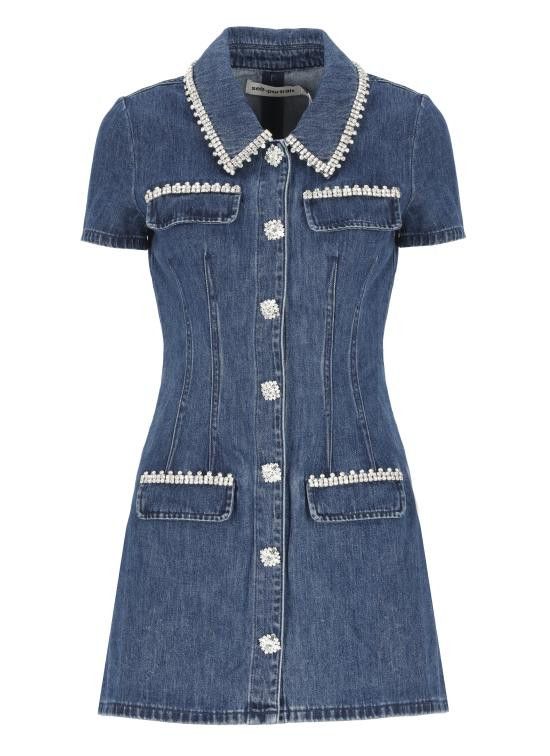 SELF PORTRAIT Women Mid Skirts SS24921SBL COLLARED MINIBLUE Blue