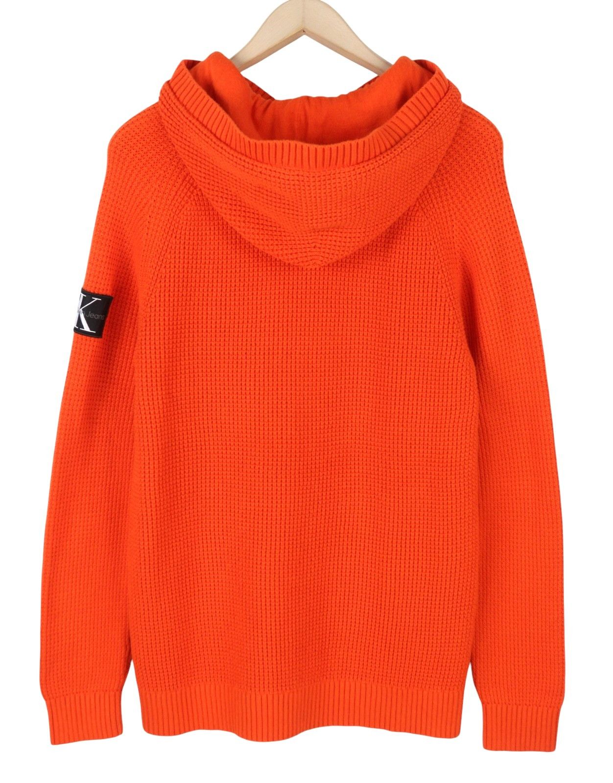 Calvin Klein M Orange Cotton Knit Hooded Stretch Jumper 87437 Size US M / EU 48-50 / 2 - 4 Thumbnail