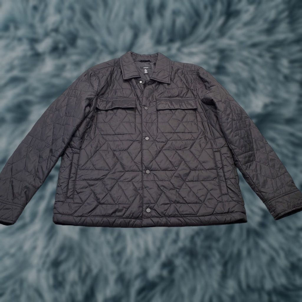 Alfani Alfani Quilted Shirt Jacket Mens M Black Packable Detail Chest Pocket Snap Front Size US M / EU 48-50 / 2 - 1 Thumbnail