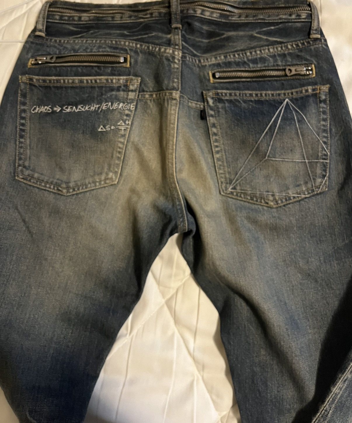 07SS UNDERCOVER purple期 zip denim pants Undercover Undercover SS07 Purple Faded „ Chaos “ Zip Denim